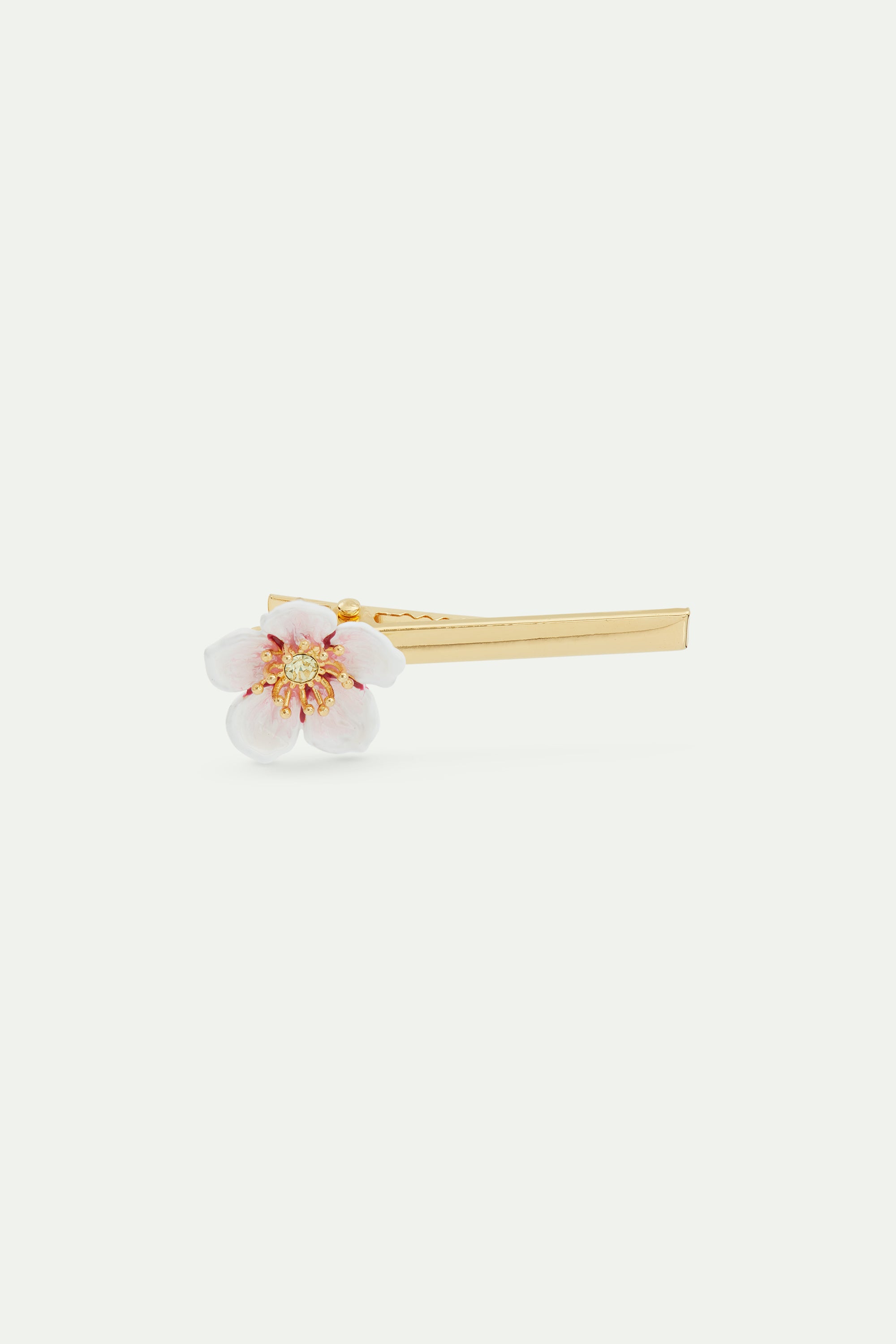 White cherry blossom hair clip