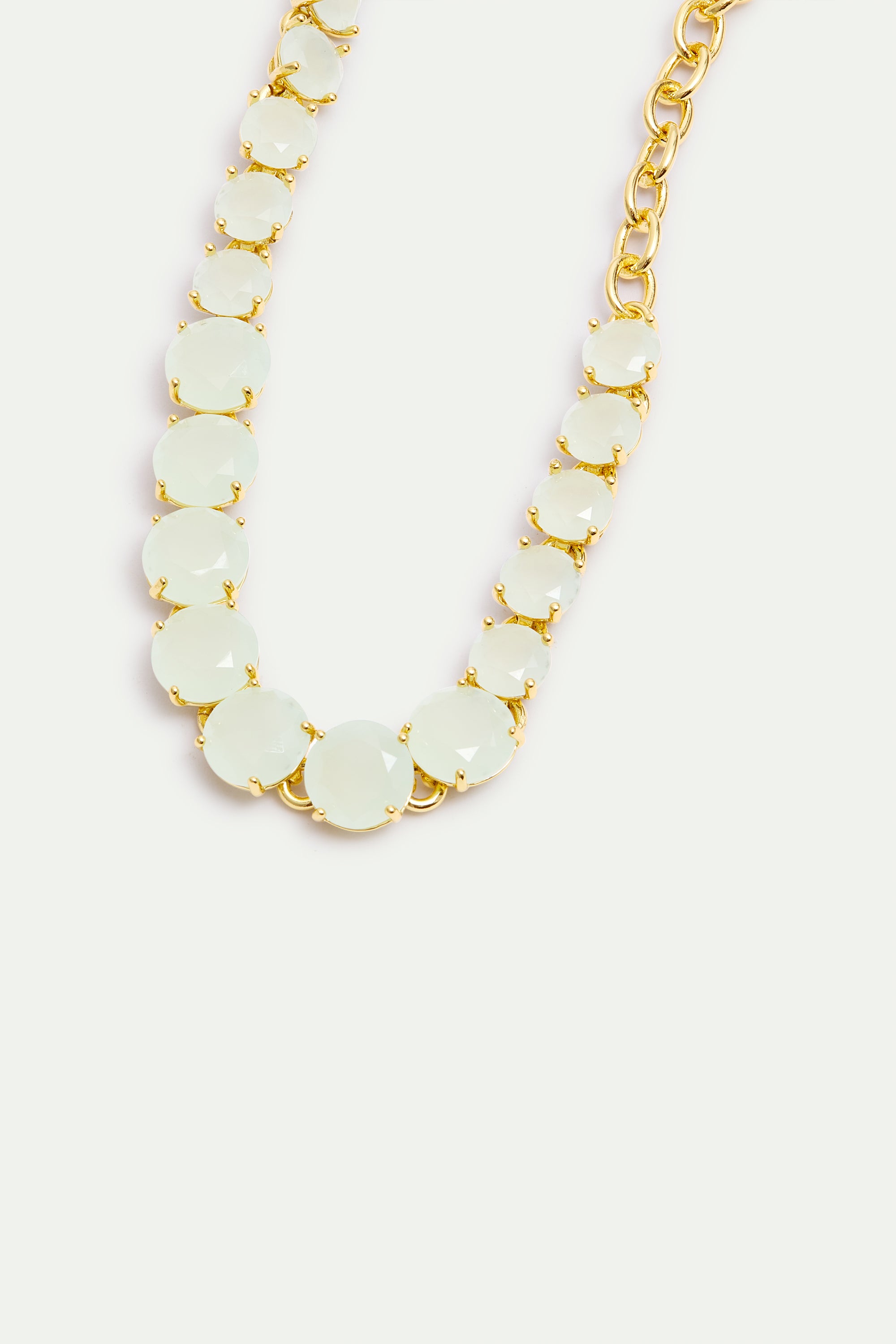 Single row Diamantine bracelet with sea green stones