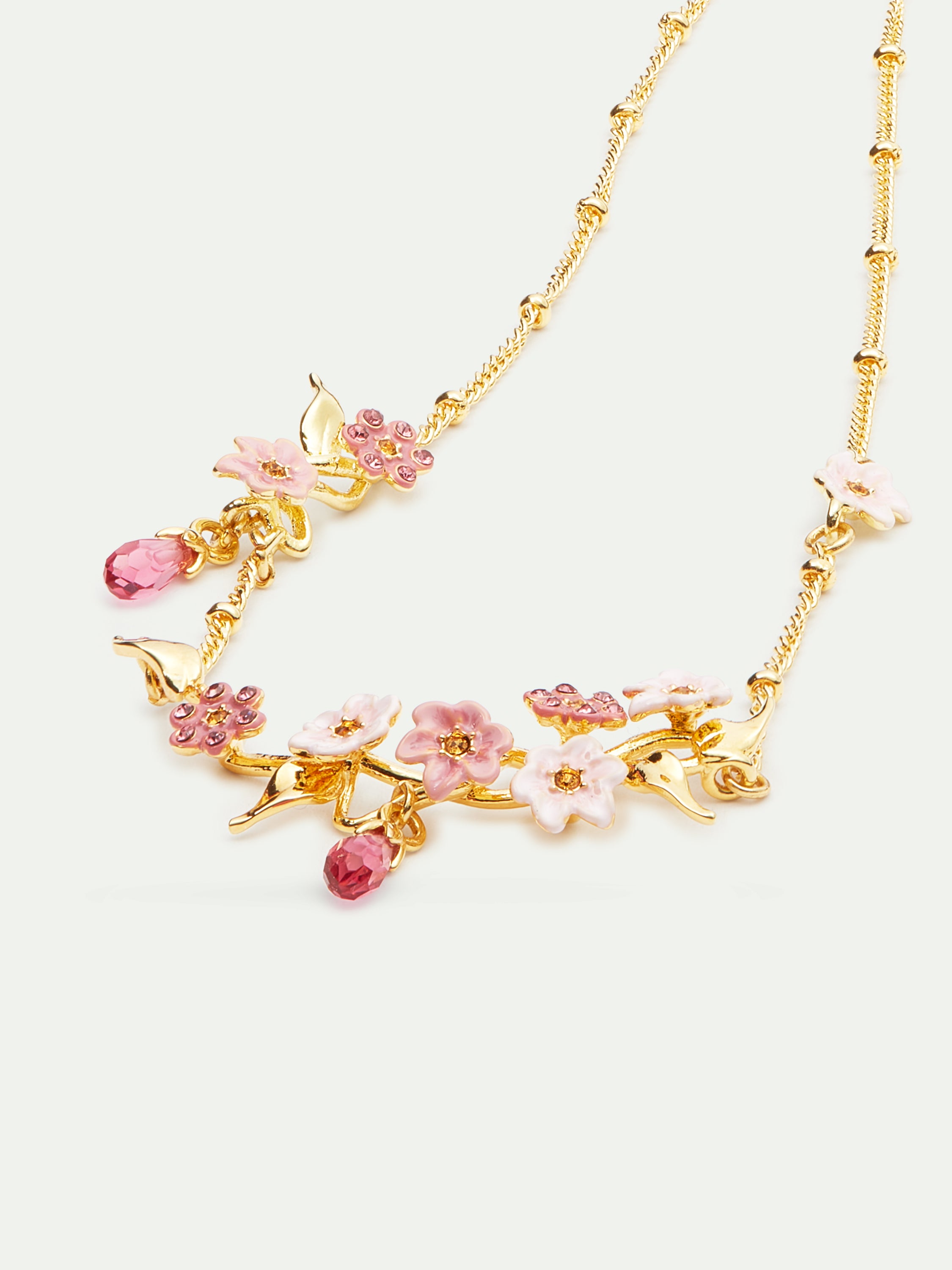 Pink jasmine flower Statement necklace