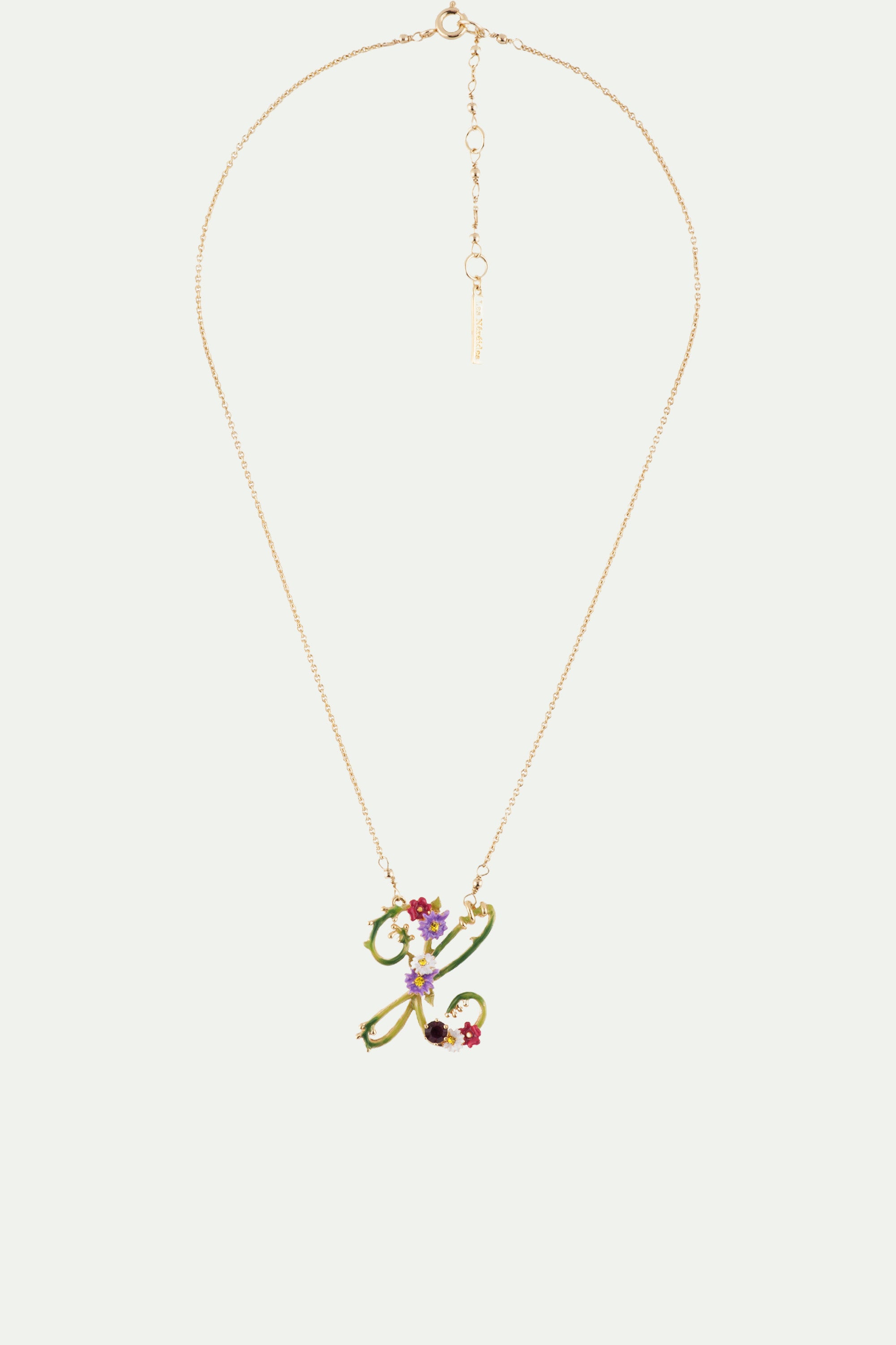 Necklace 38+4cm LETTRES FLORALES Letter X