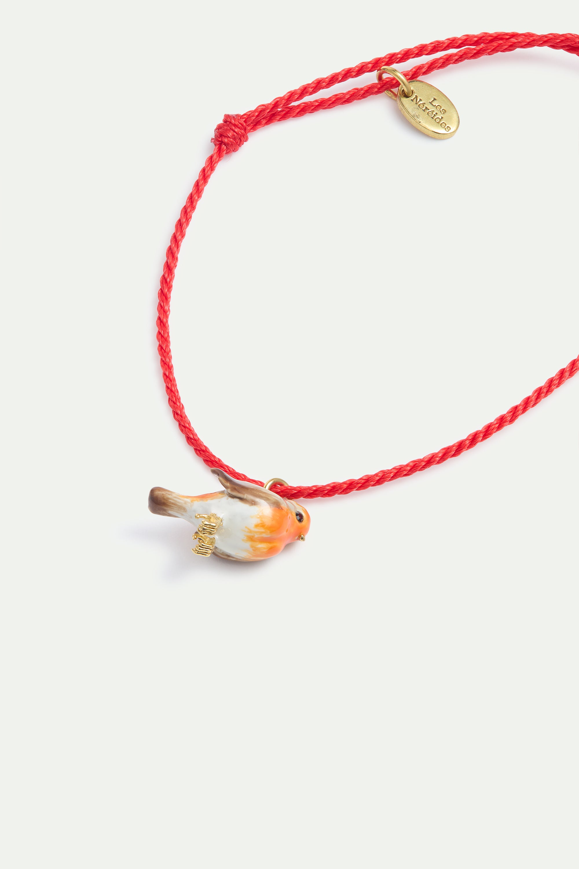 Bracelet corde rose rouge-gorge