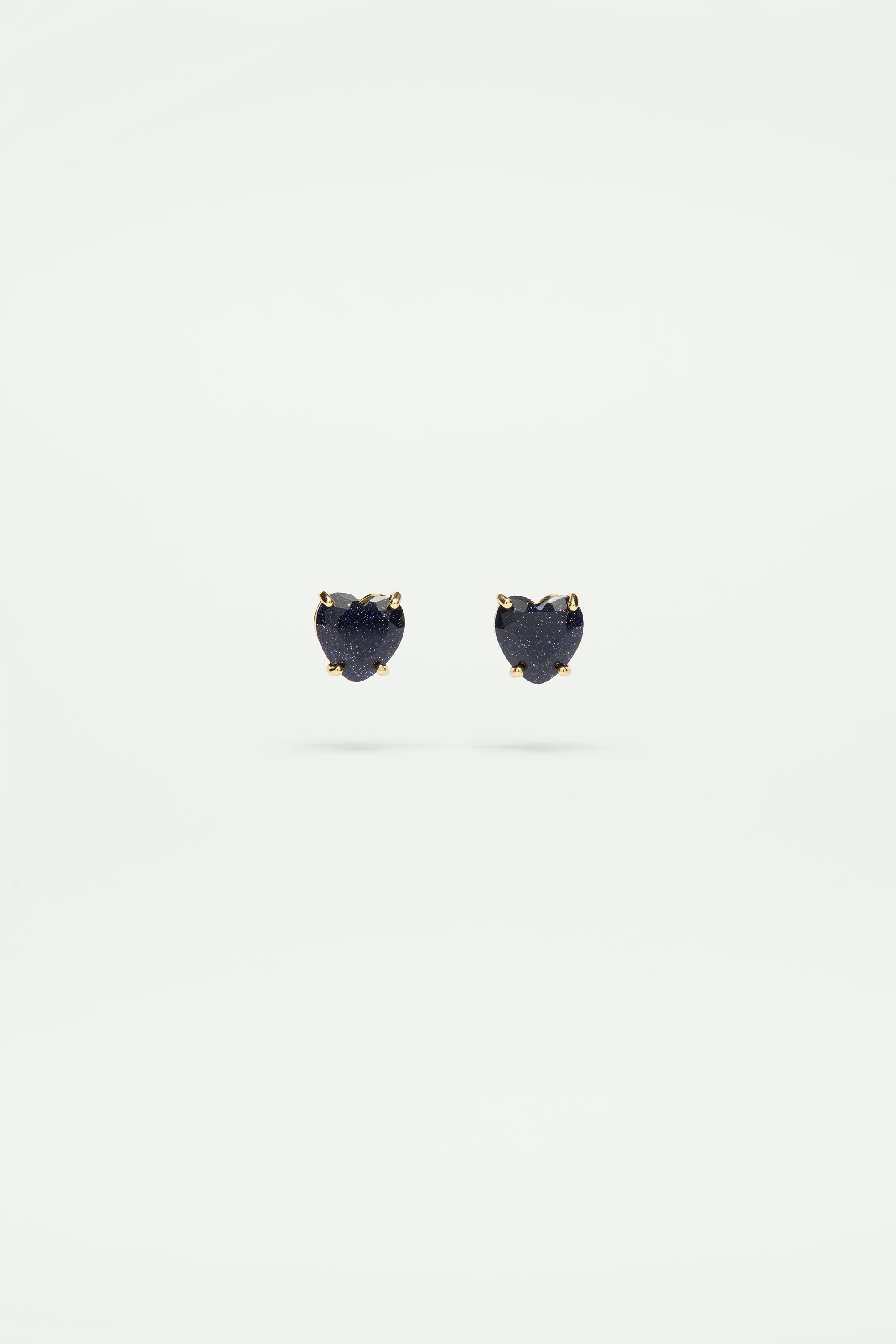 Deep Sparkling Blue Heart Stone La Diamantine Stud Earrings