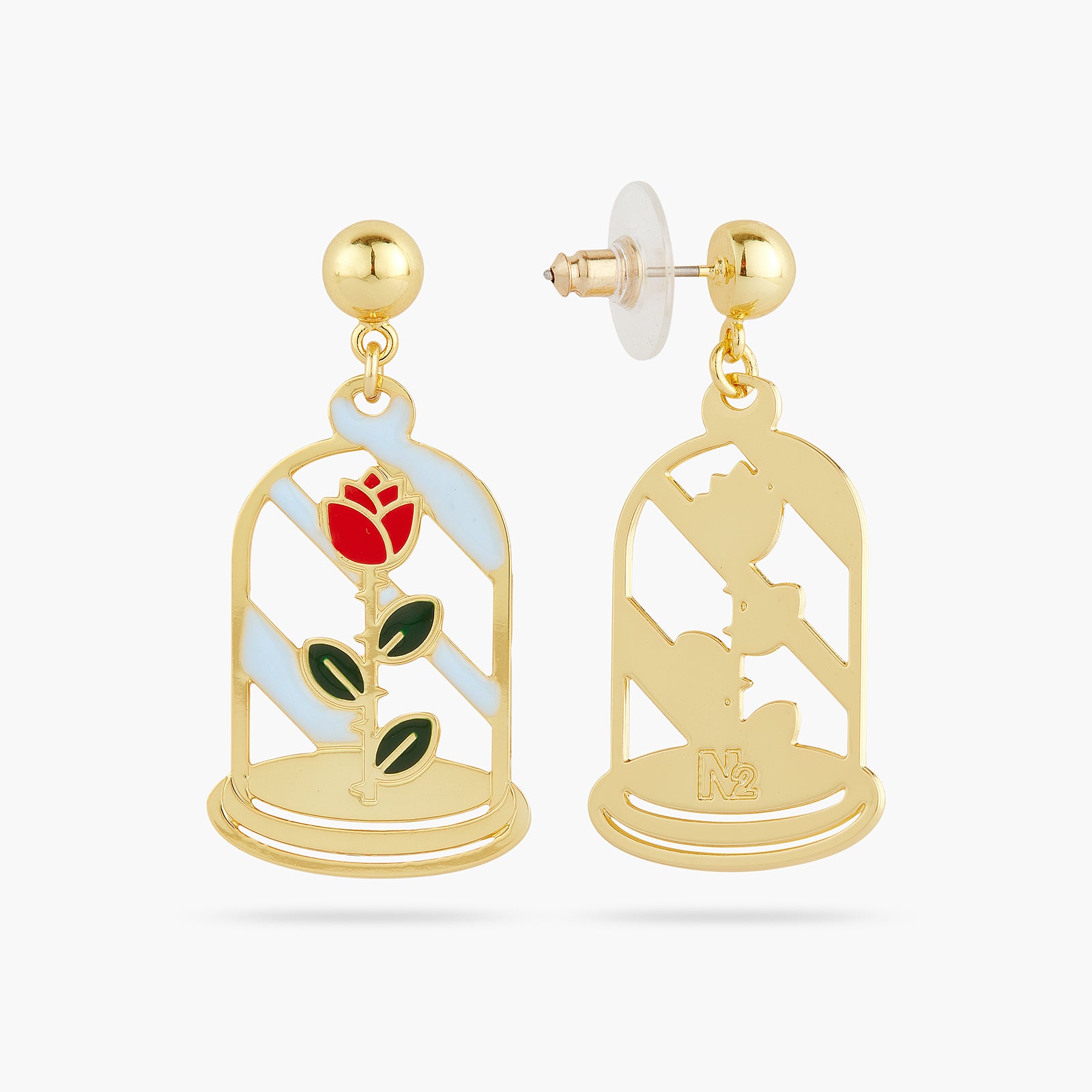 Enchanted rose post earrings