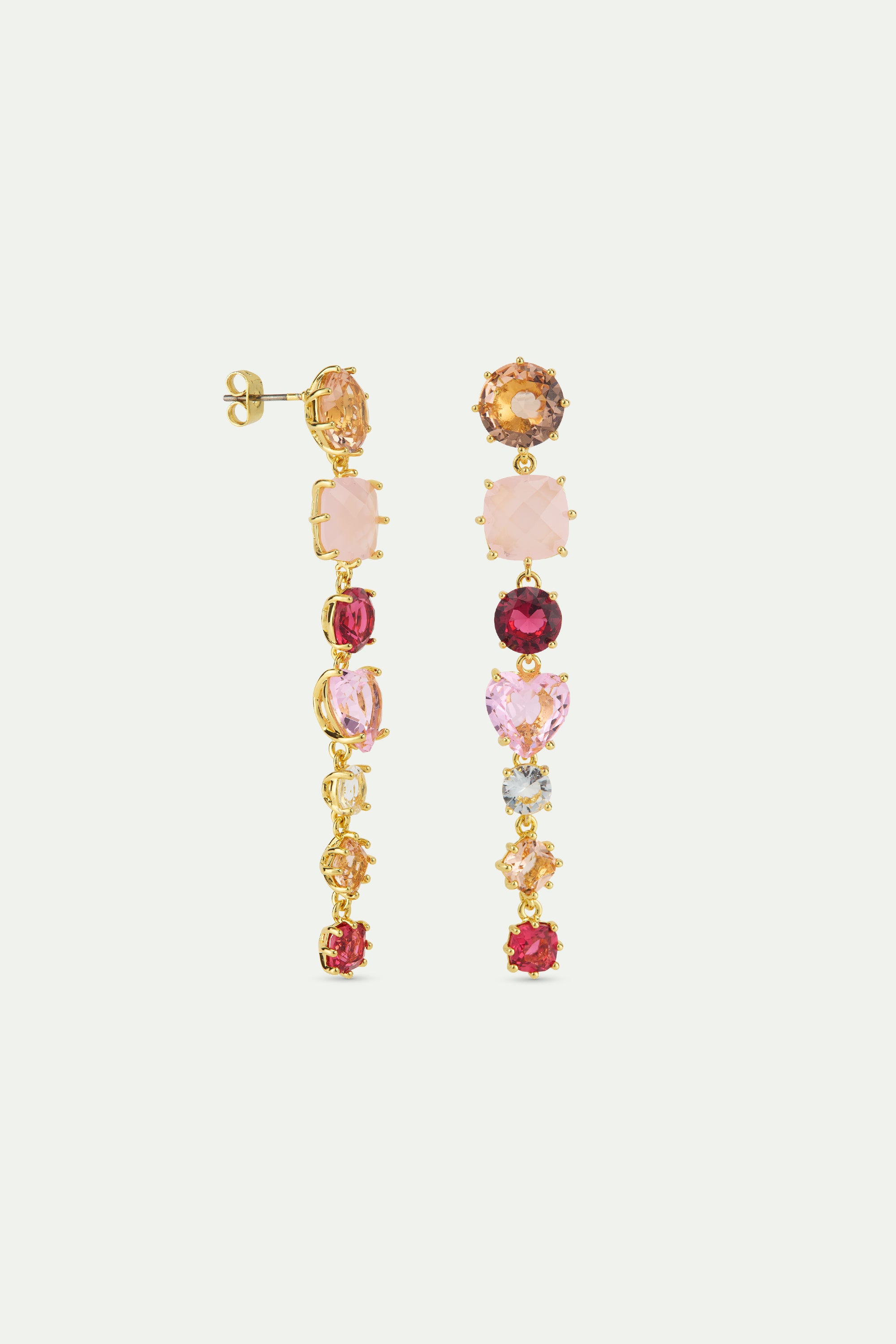 Gradient Pink Diamantine dangle earrings