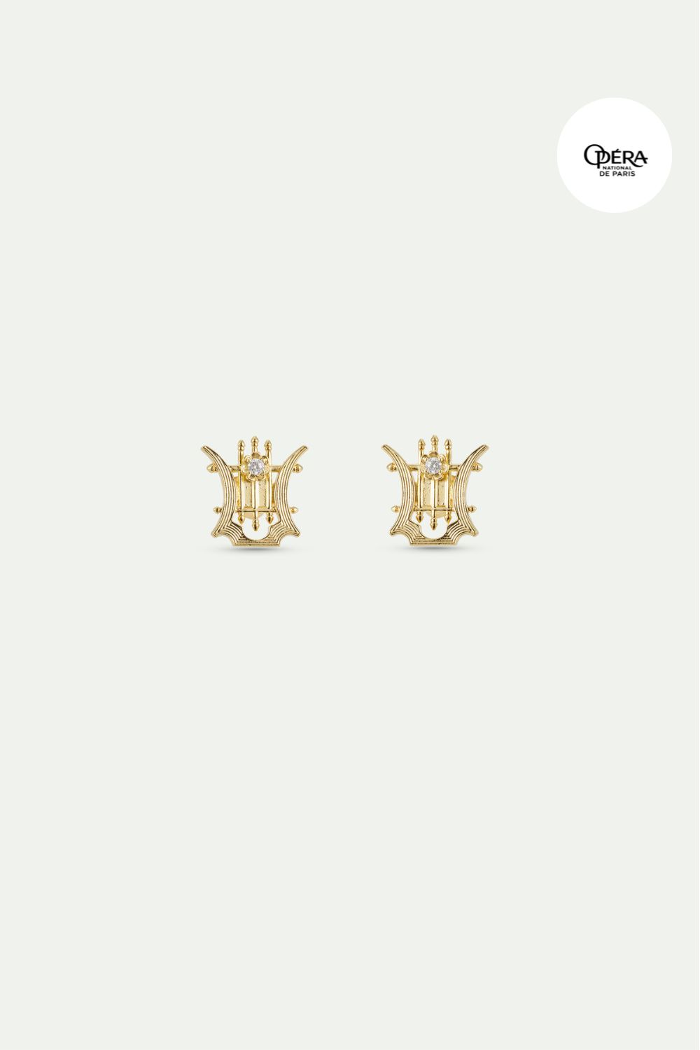 Gold lyre cufflinks