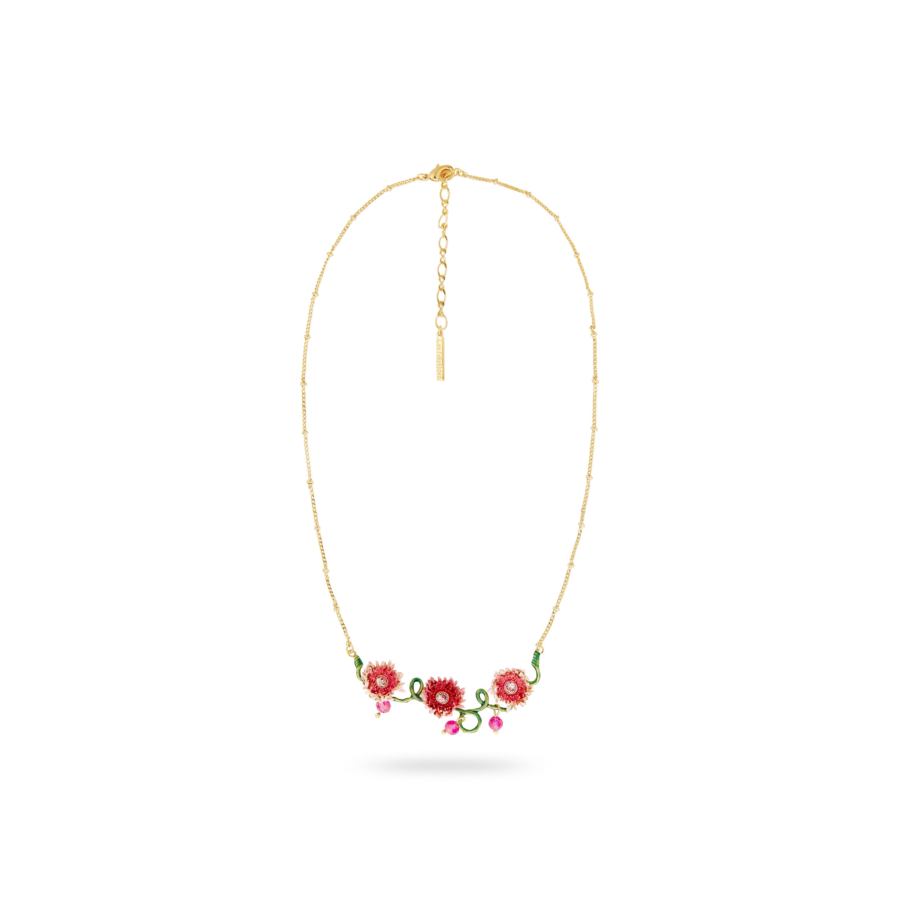 Chrysanthemum and stem statement necklace