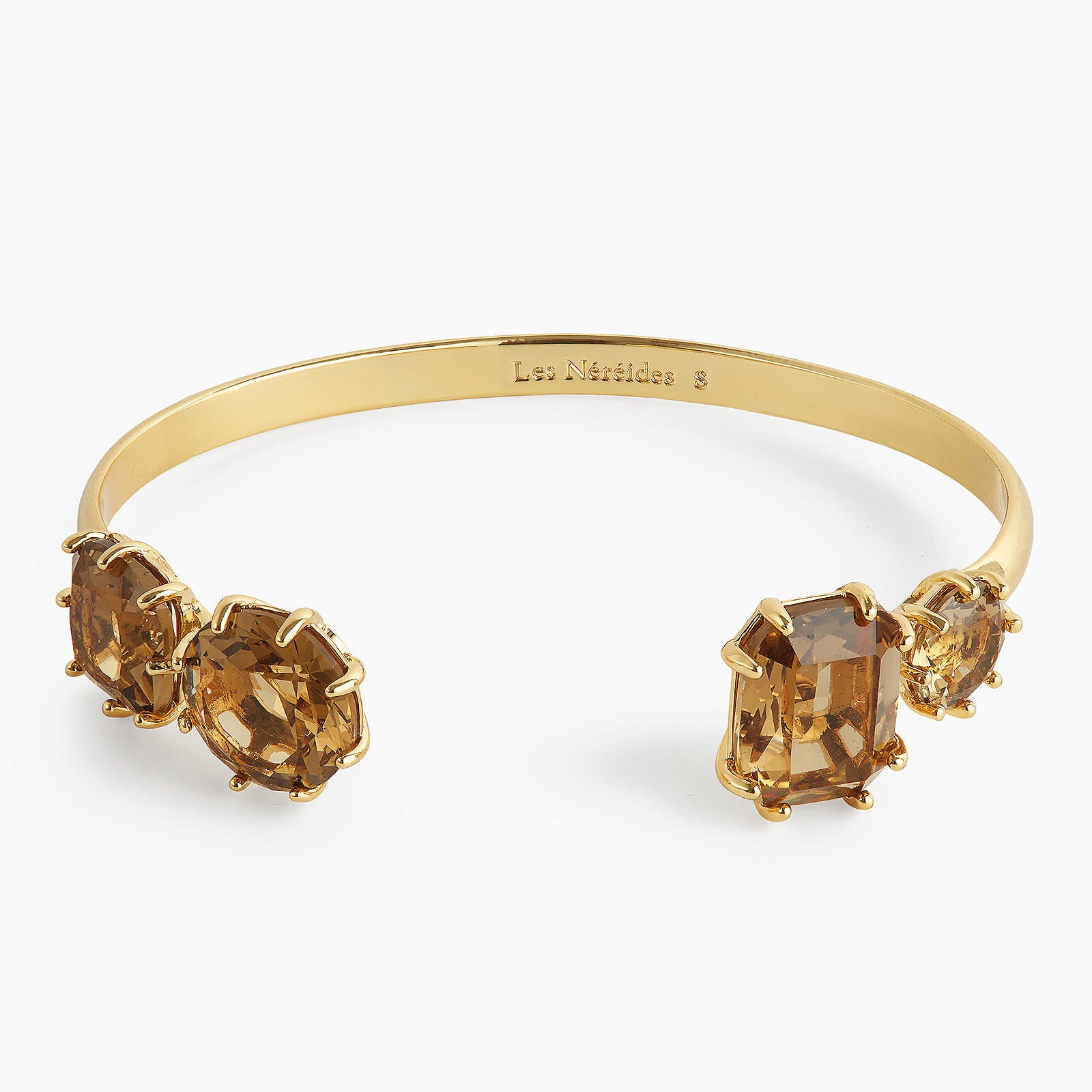 Golden brown diamantine 4 stone bangle bracelet