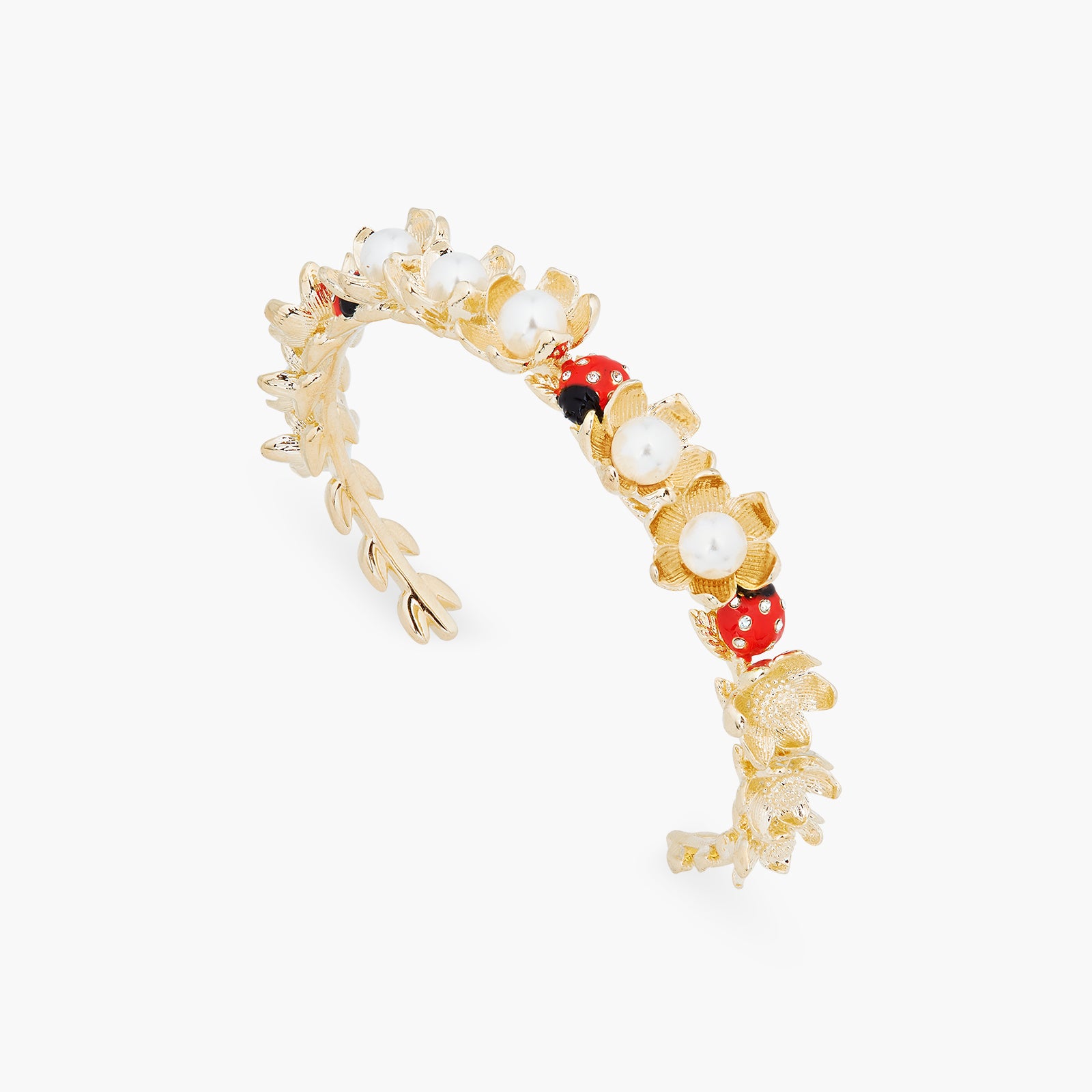 Pulsera rígida mariquitas y anémonas silvestres