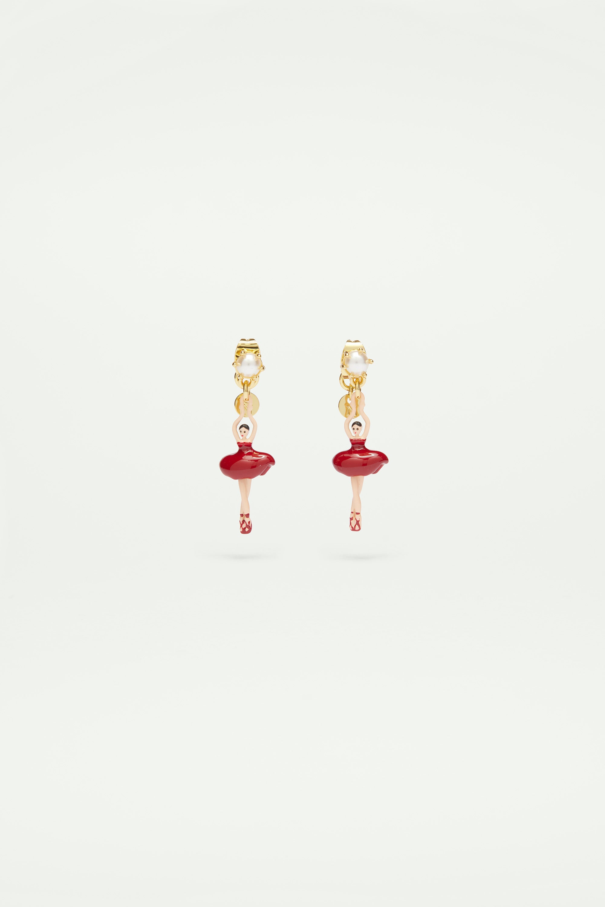 Earrings featuring mini ballerina in a white tutu