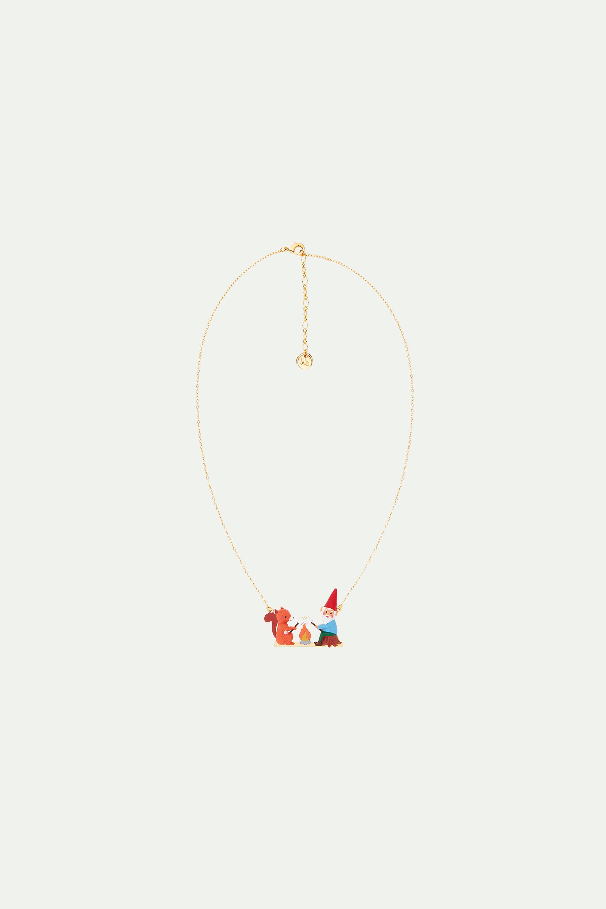 Squirrel, gnome and marshmallow statement necklace