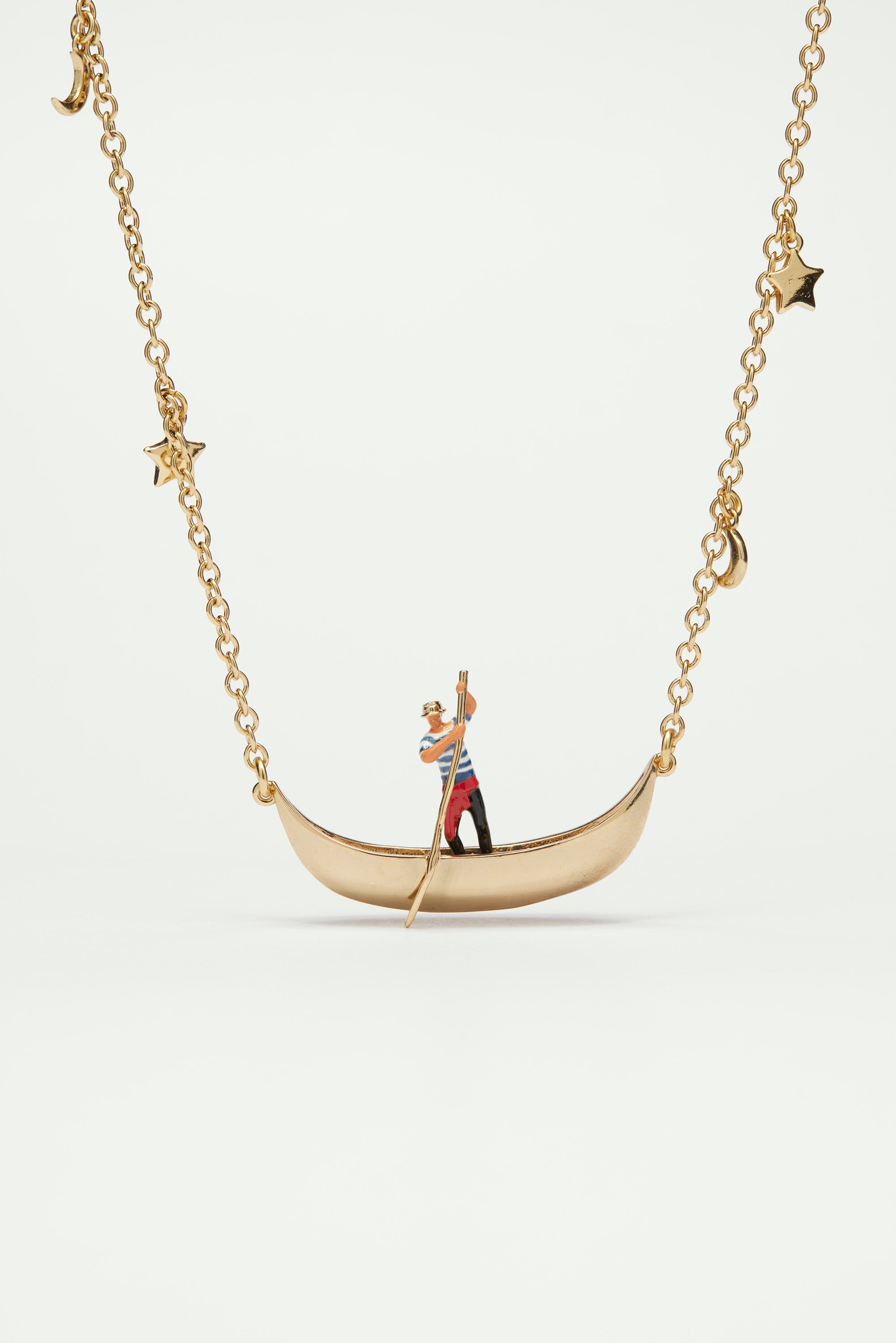 Boatman and gondola pendant necklace
