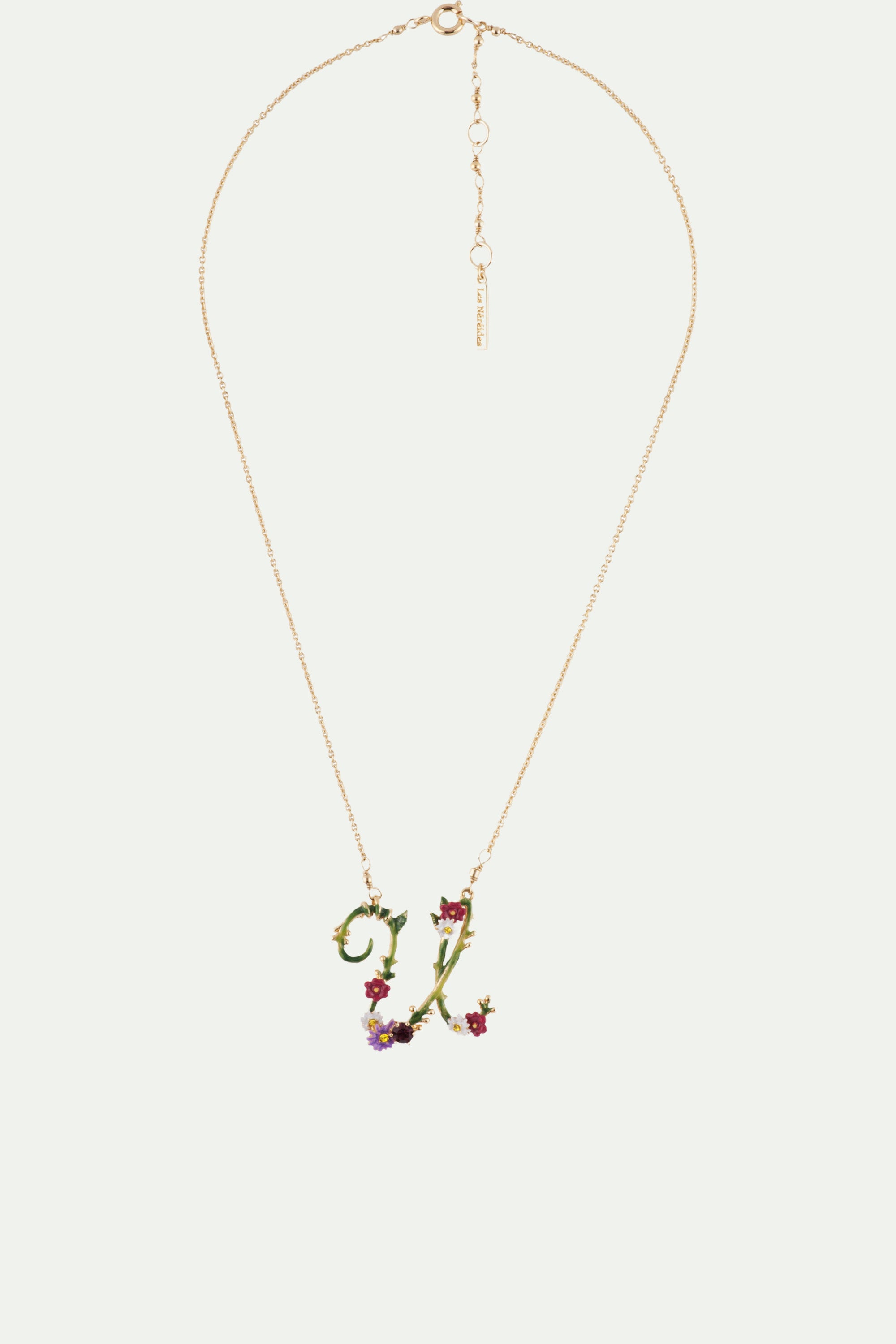 Collier lettre florale U