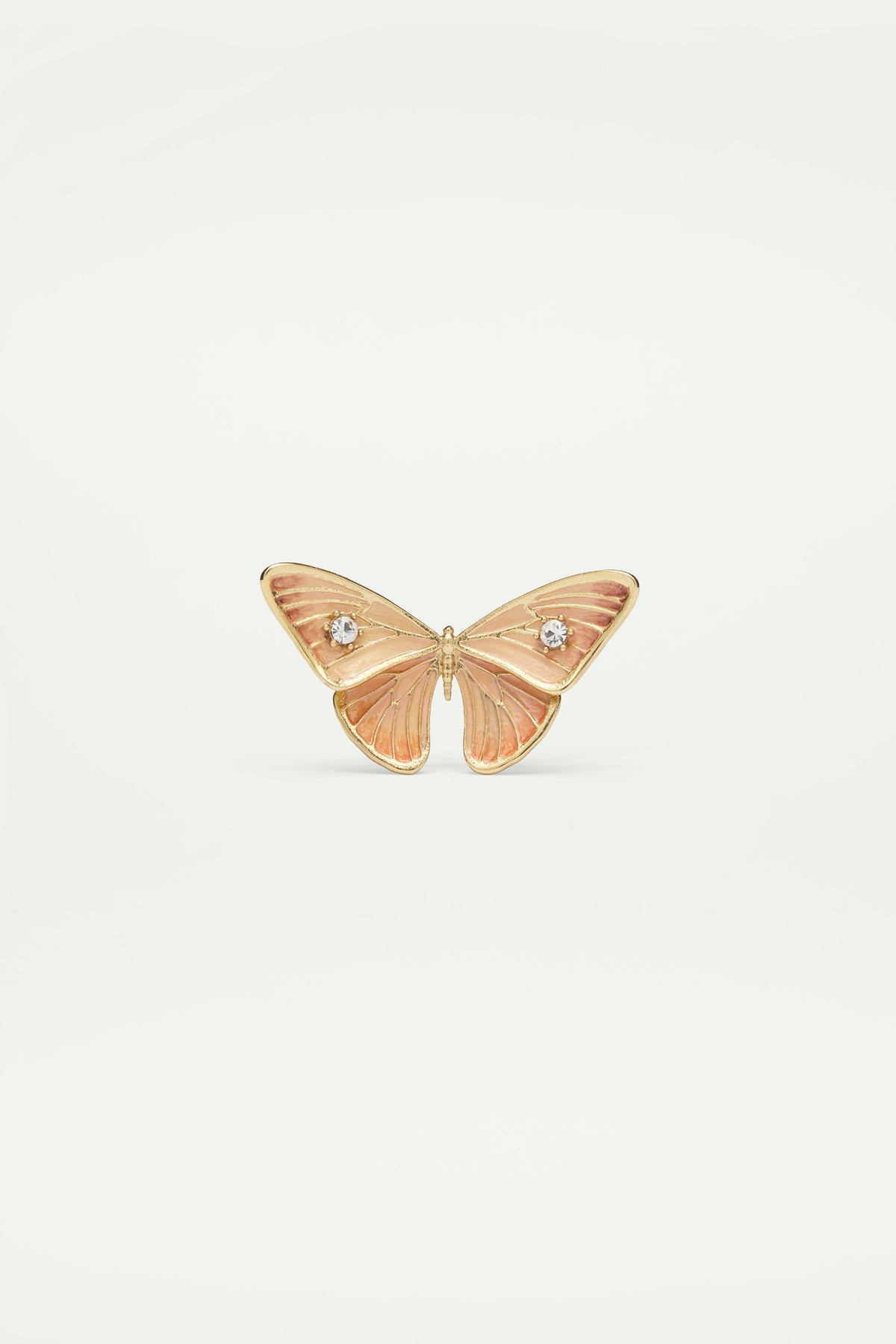 Butterfly and cut glass stone brooch
