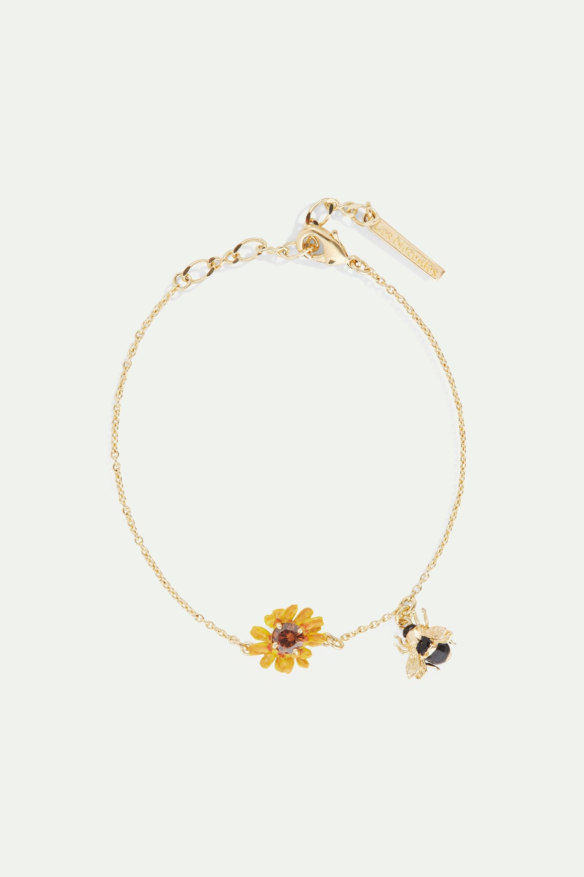 Pulsera fina ranúnculo y abeja