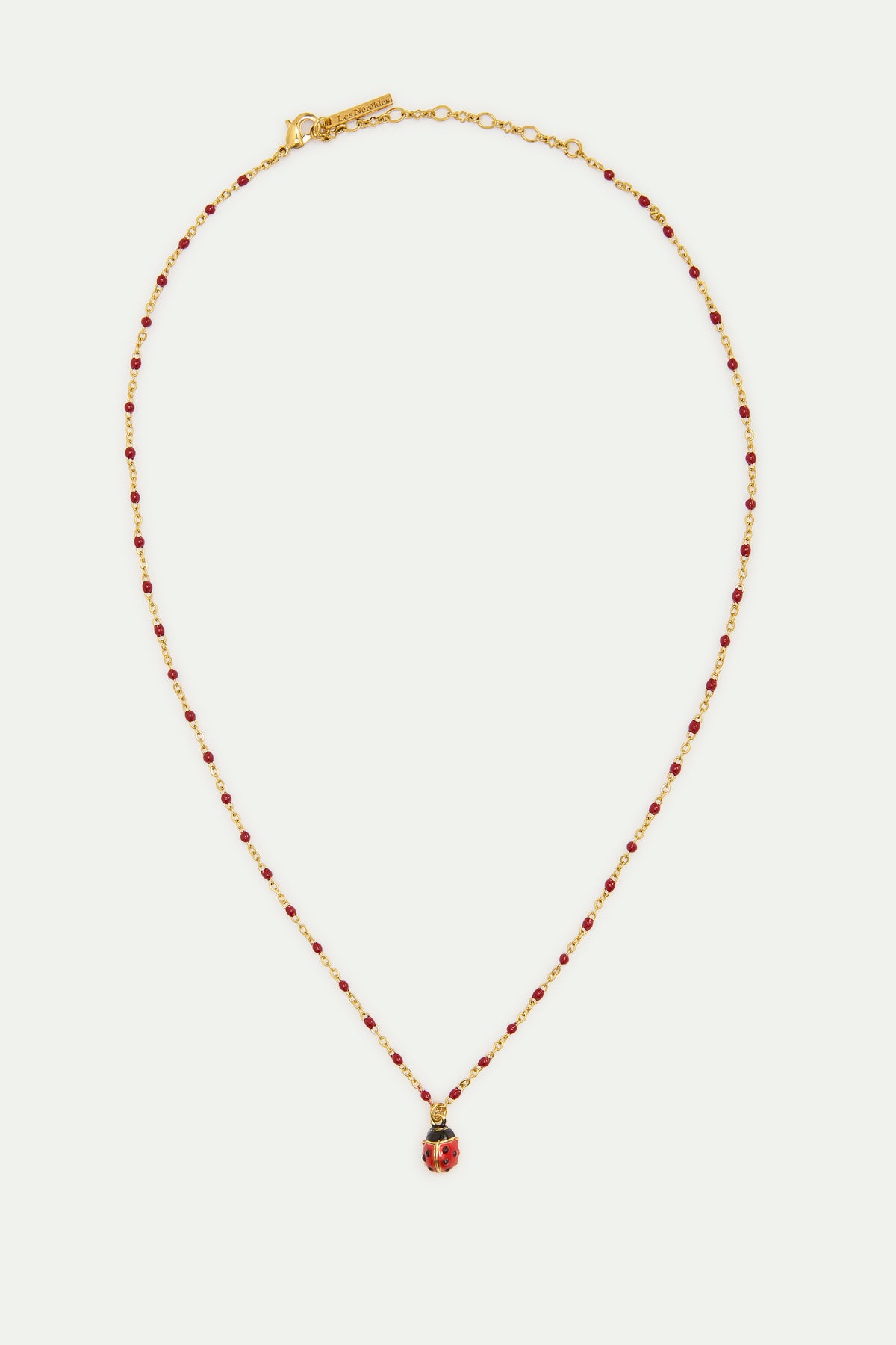 Red and black ladybird pendant necklace