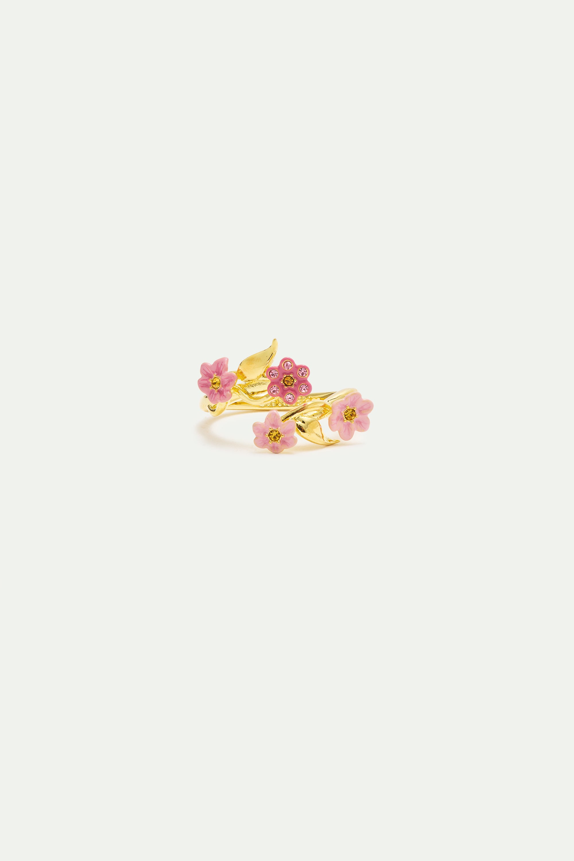 Adjustable pink jasmine flower ring