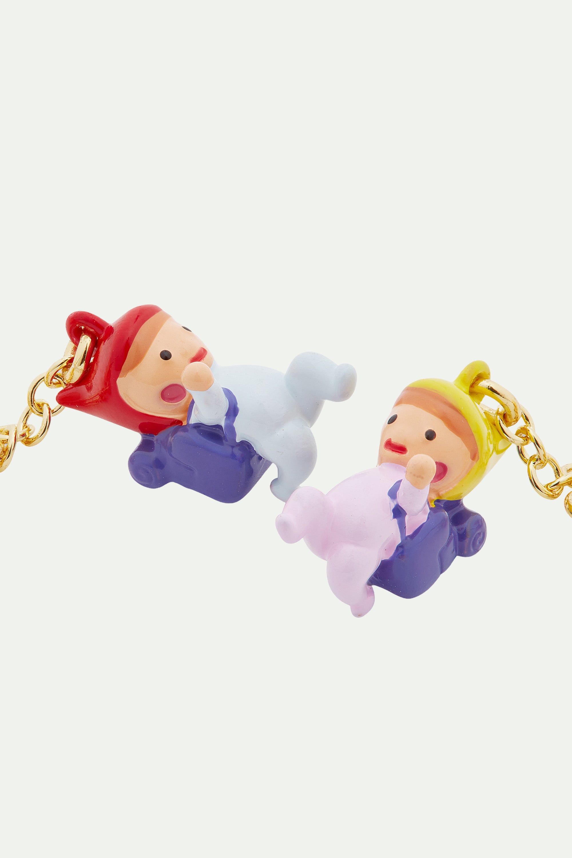 Hiking young garden gnome clip-on earrings