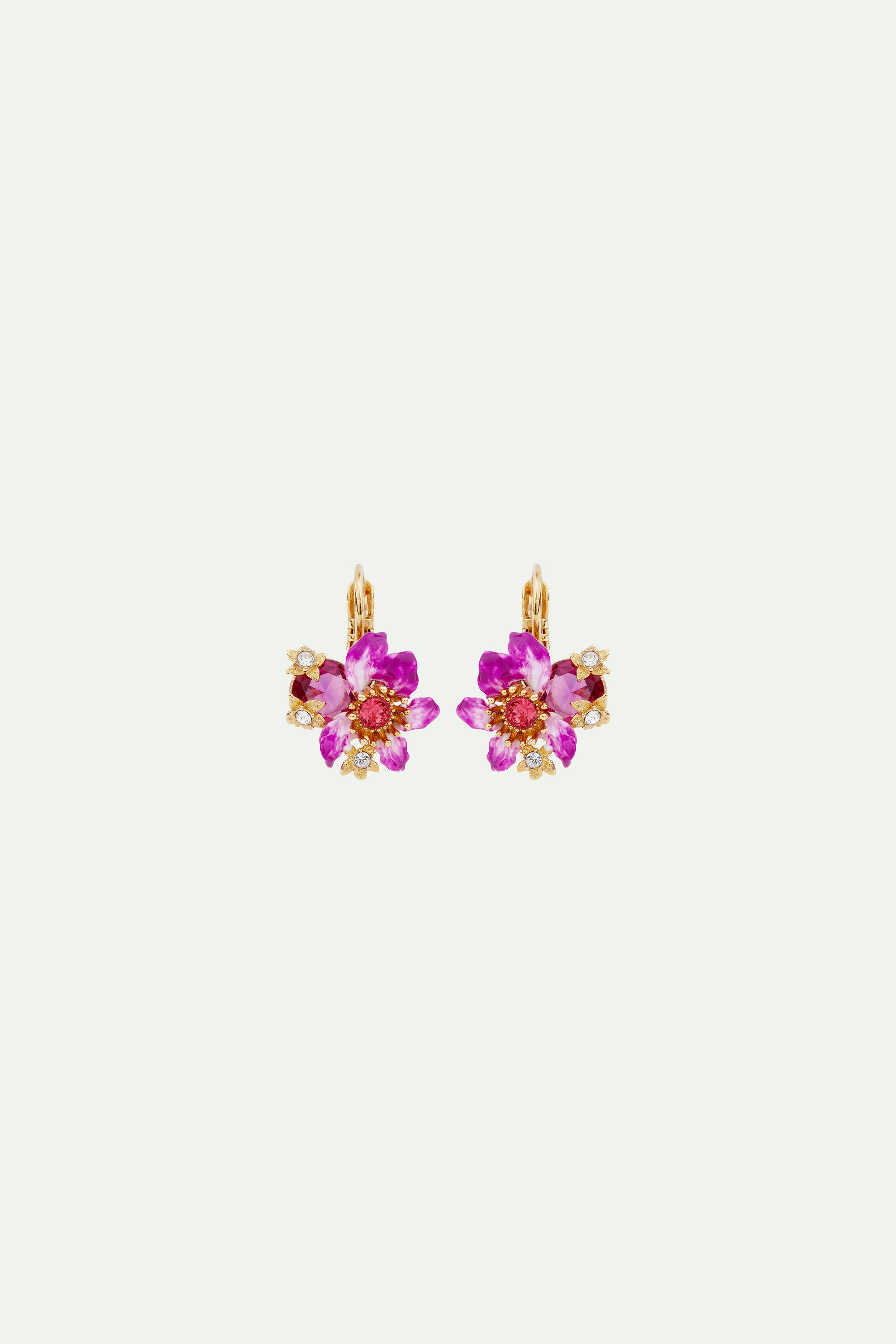 Pendientes dorminolas flor de Bauhinia violeta