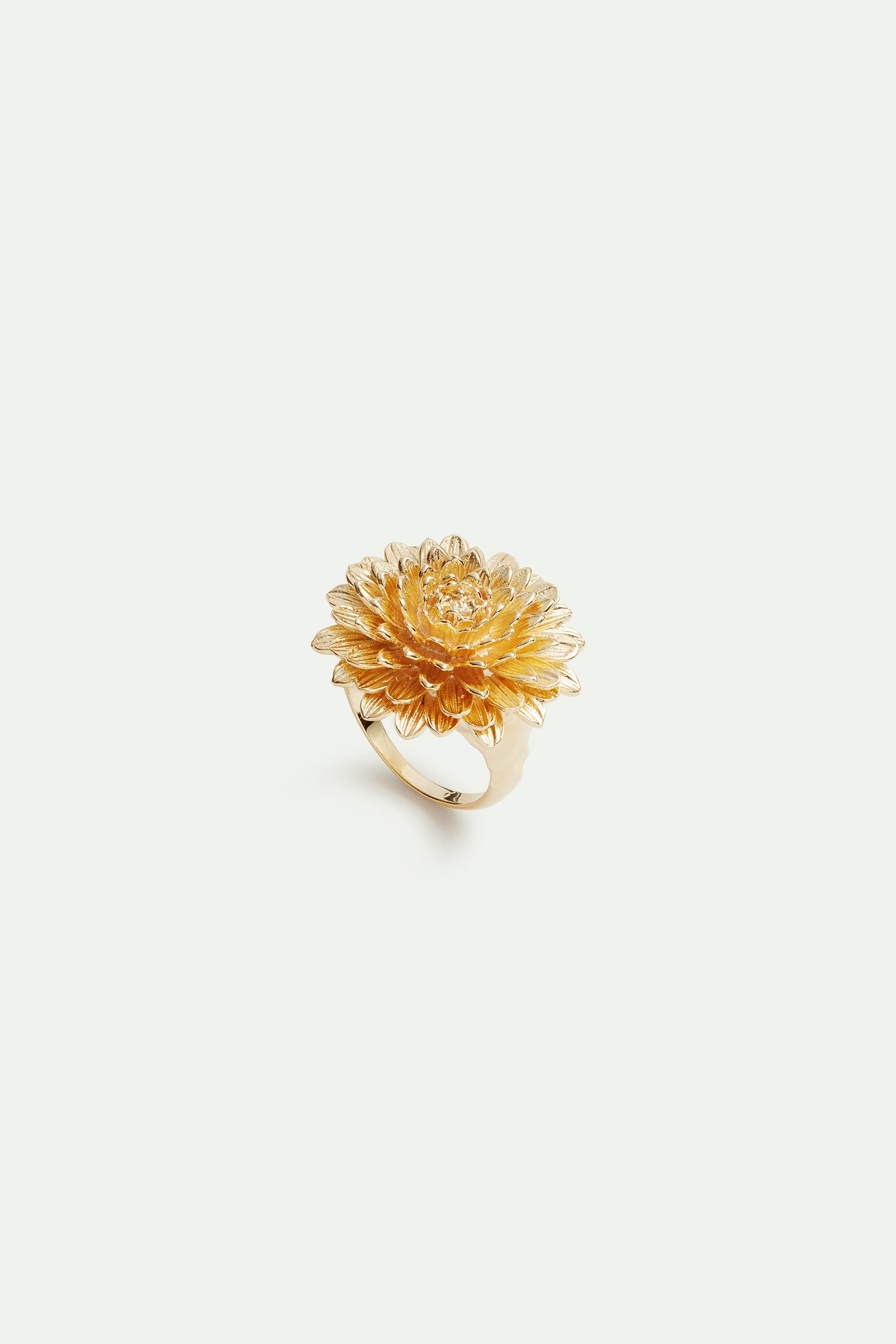 Golden dandelion cocktail ring