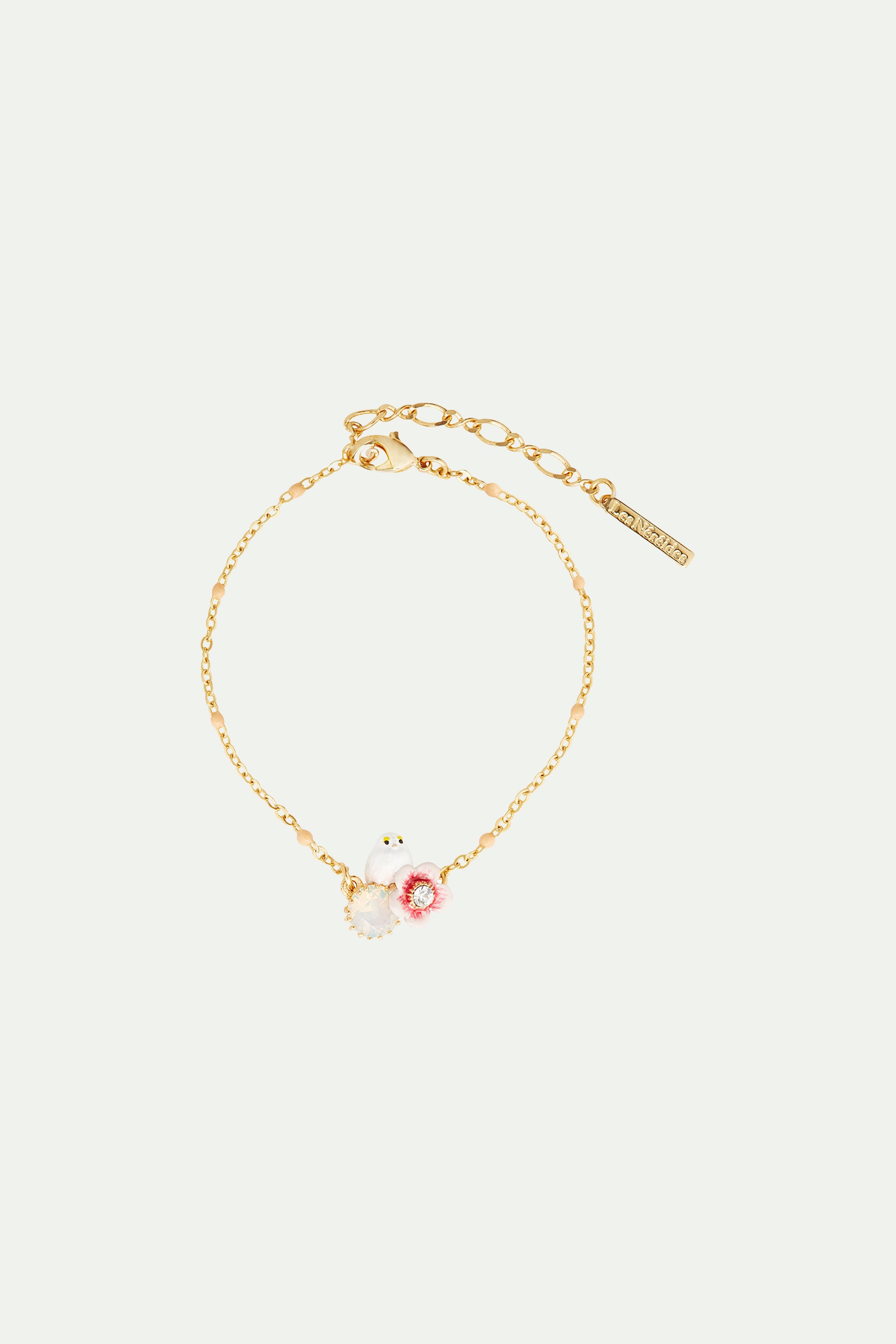 Pulsera fina herrerillo y rosal silvestre.