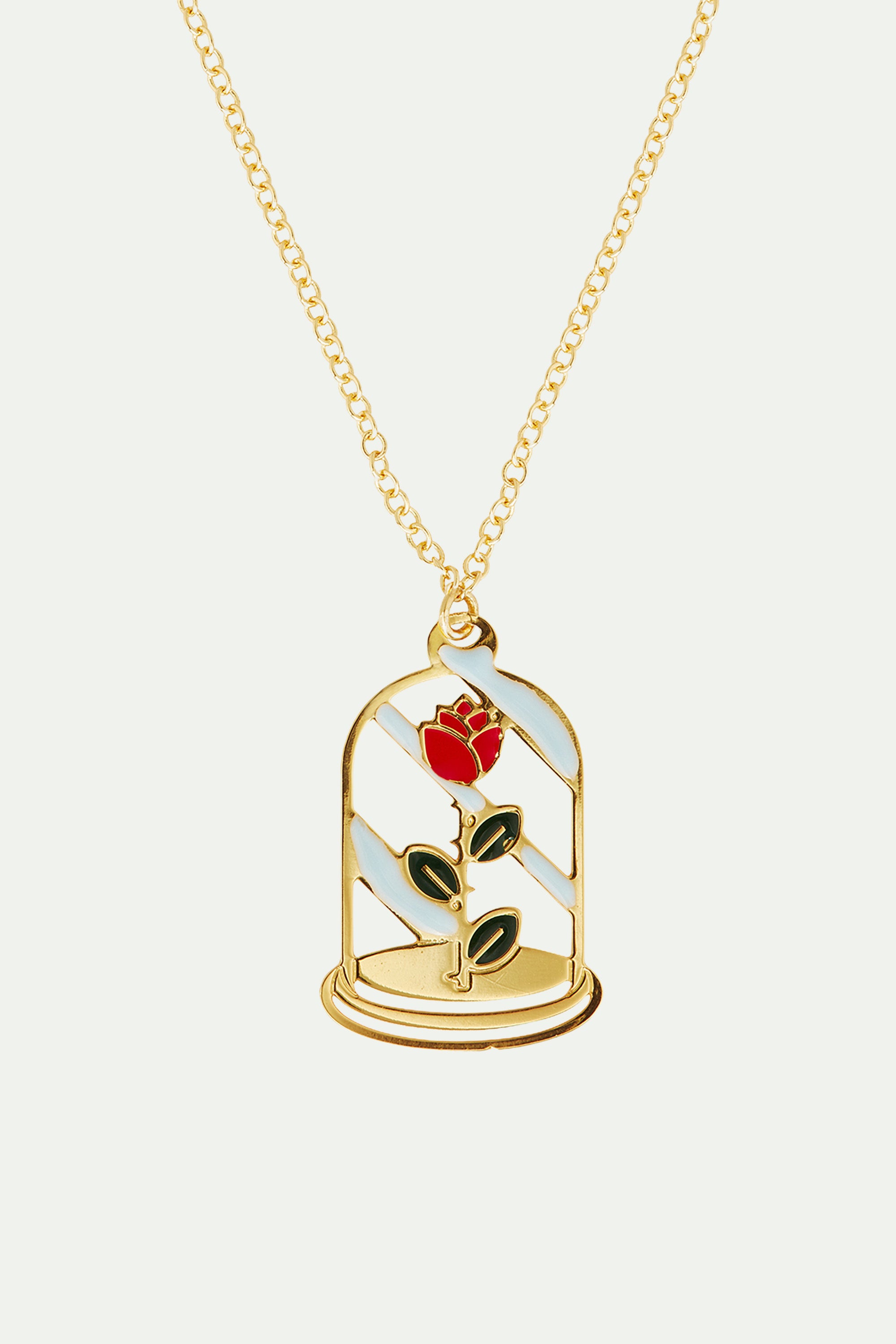 Enchanted rose pendant necklace