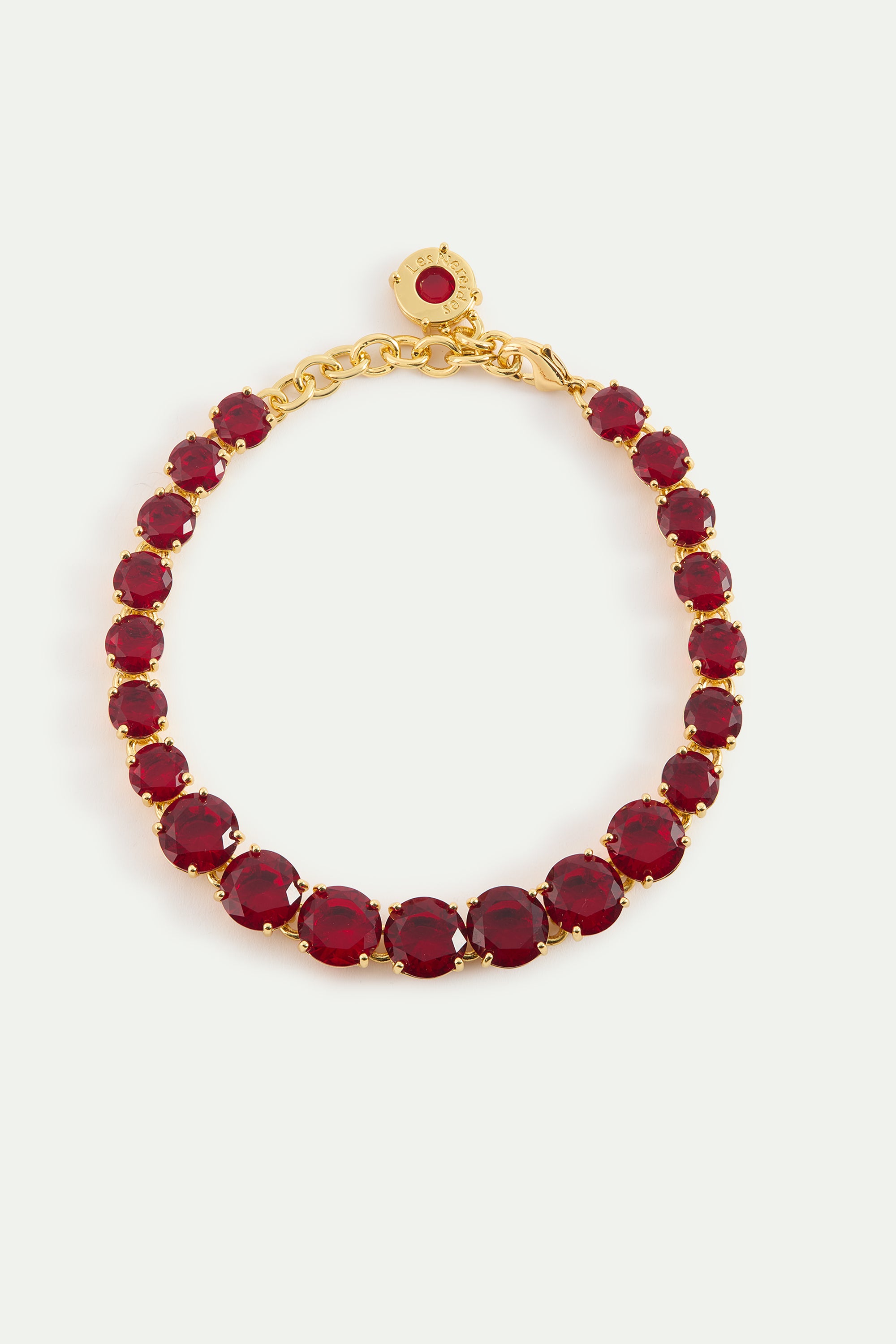 Single row Garnet Red Diamantine bracelet
