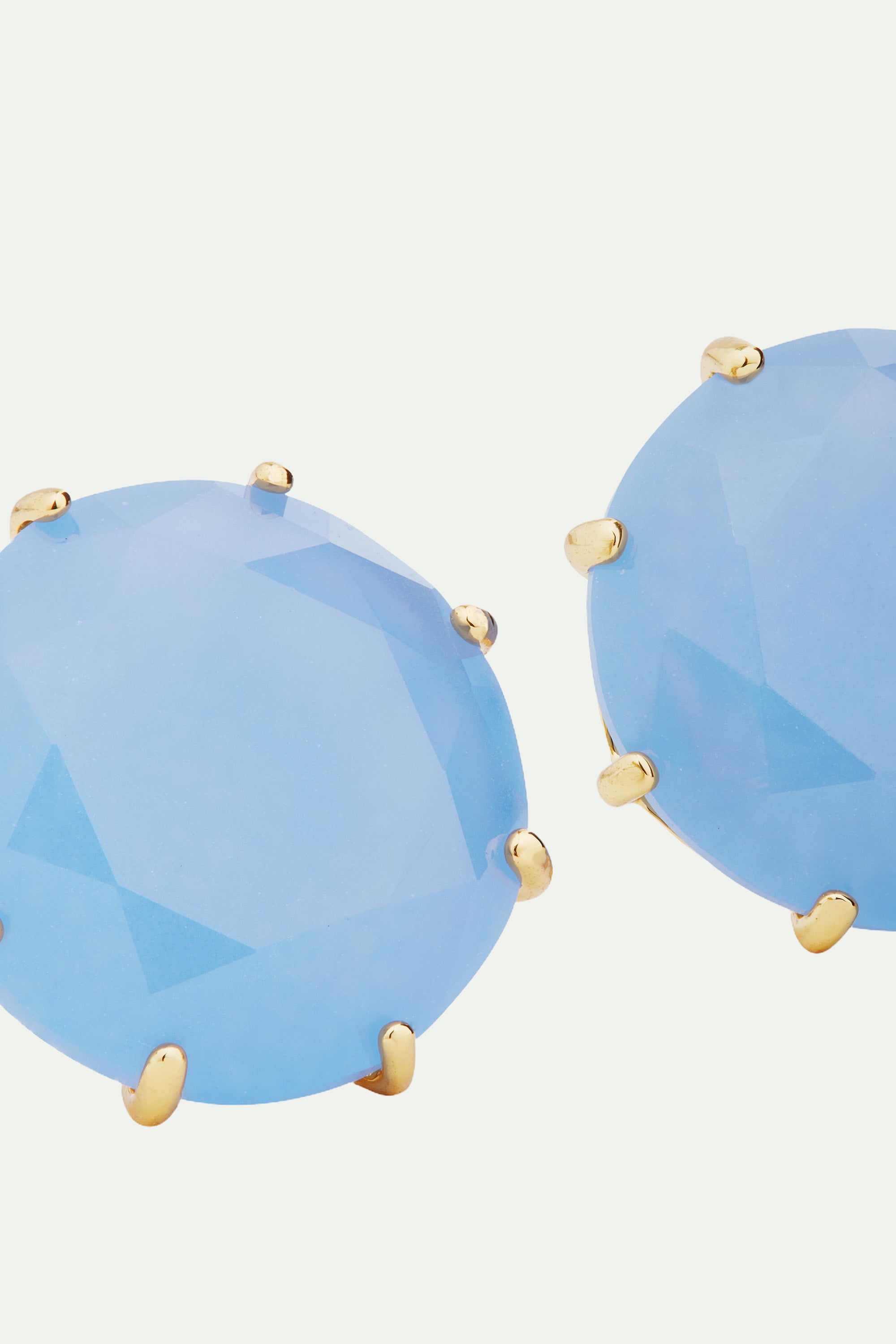 Sky blue Diamantine round stone sleeper earrings