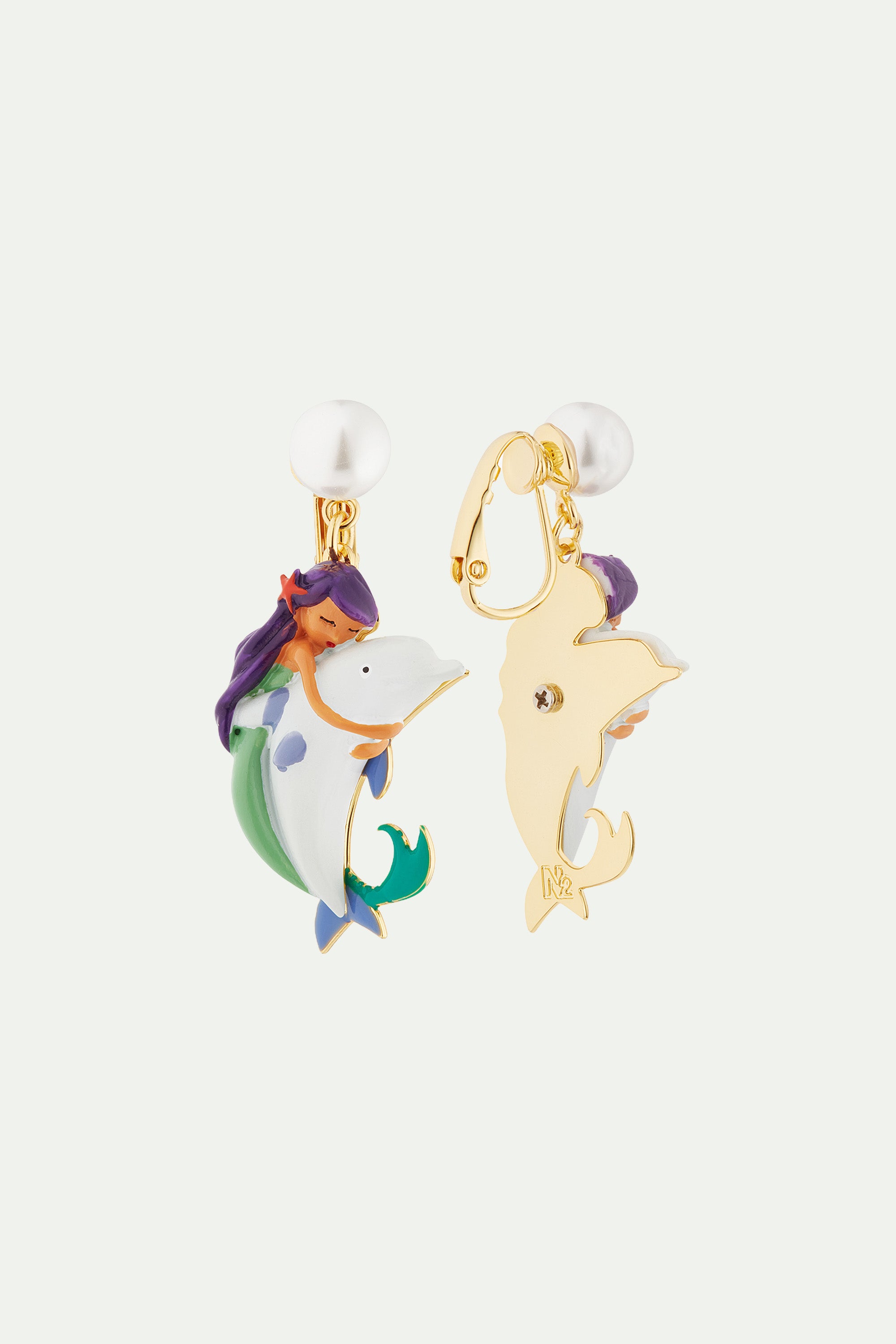 Mermaid and dolphin earrings