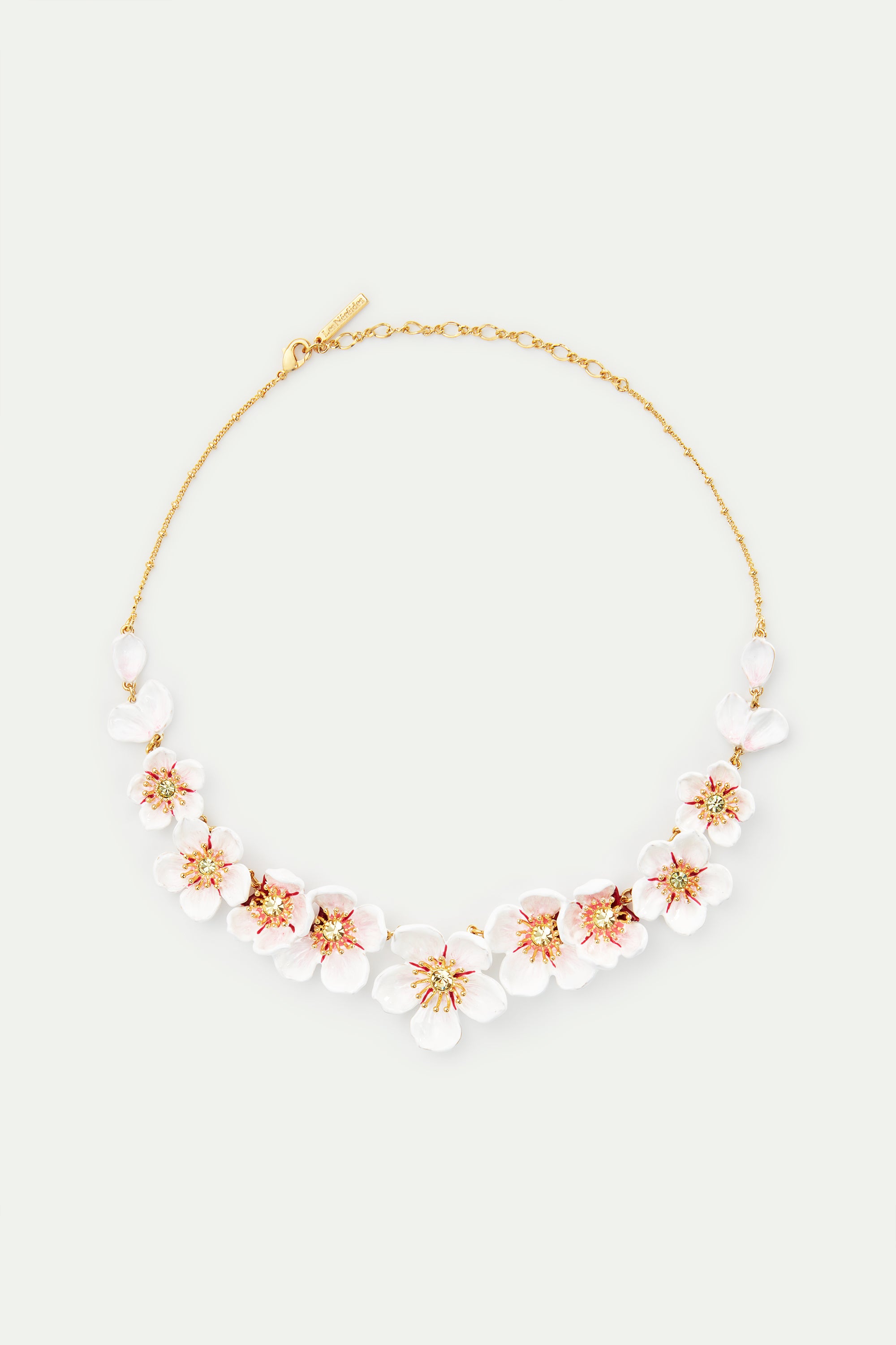 White cherry blossom statement necklace