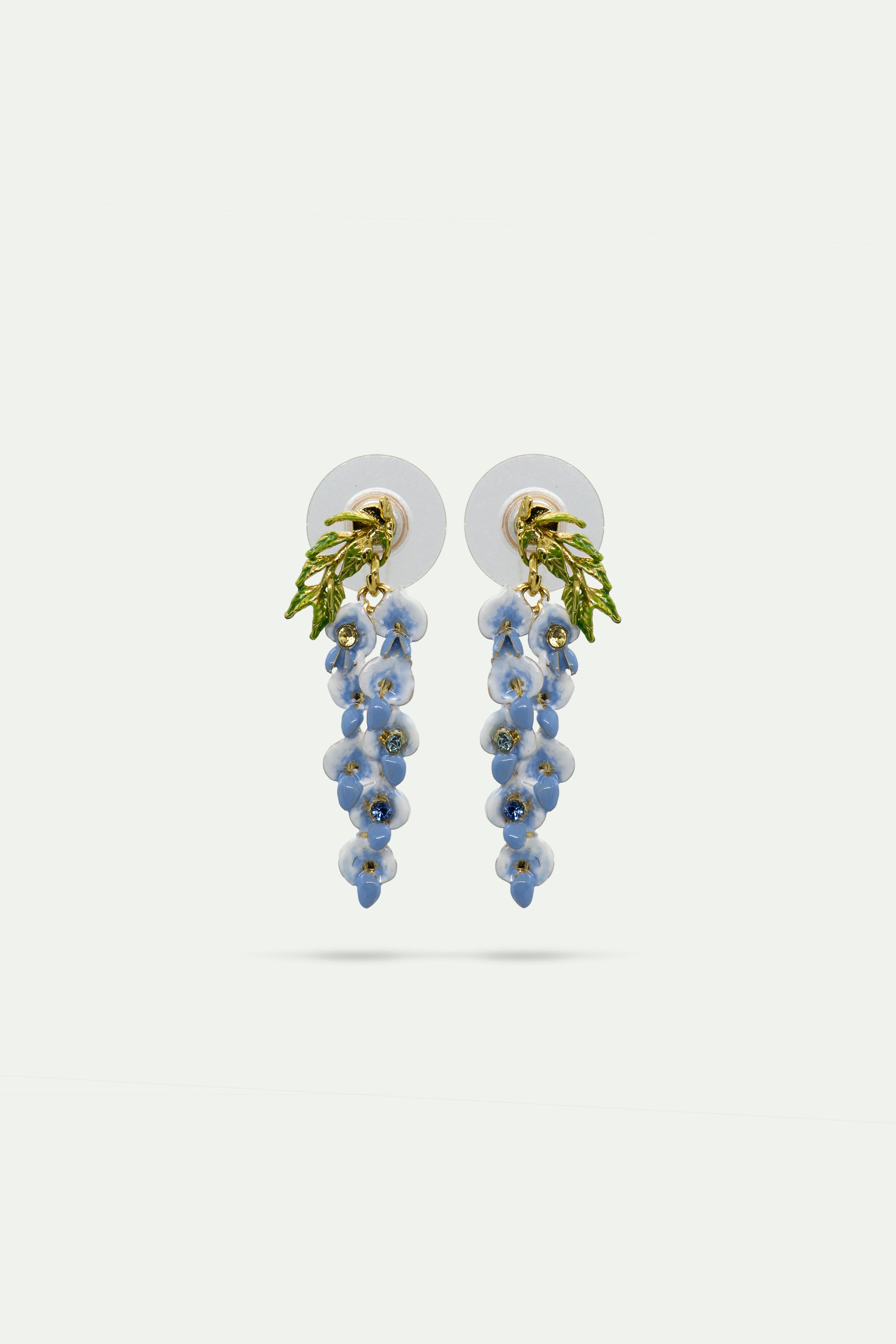 Wisteria and crystal earrings