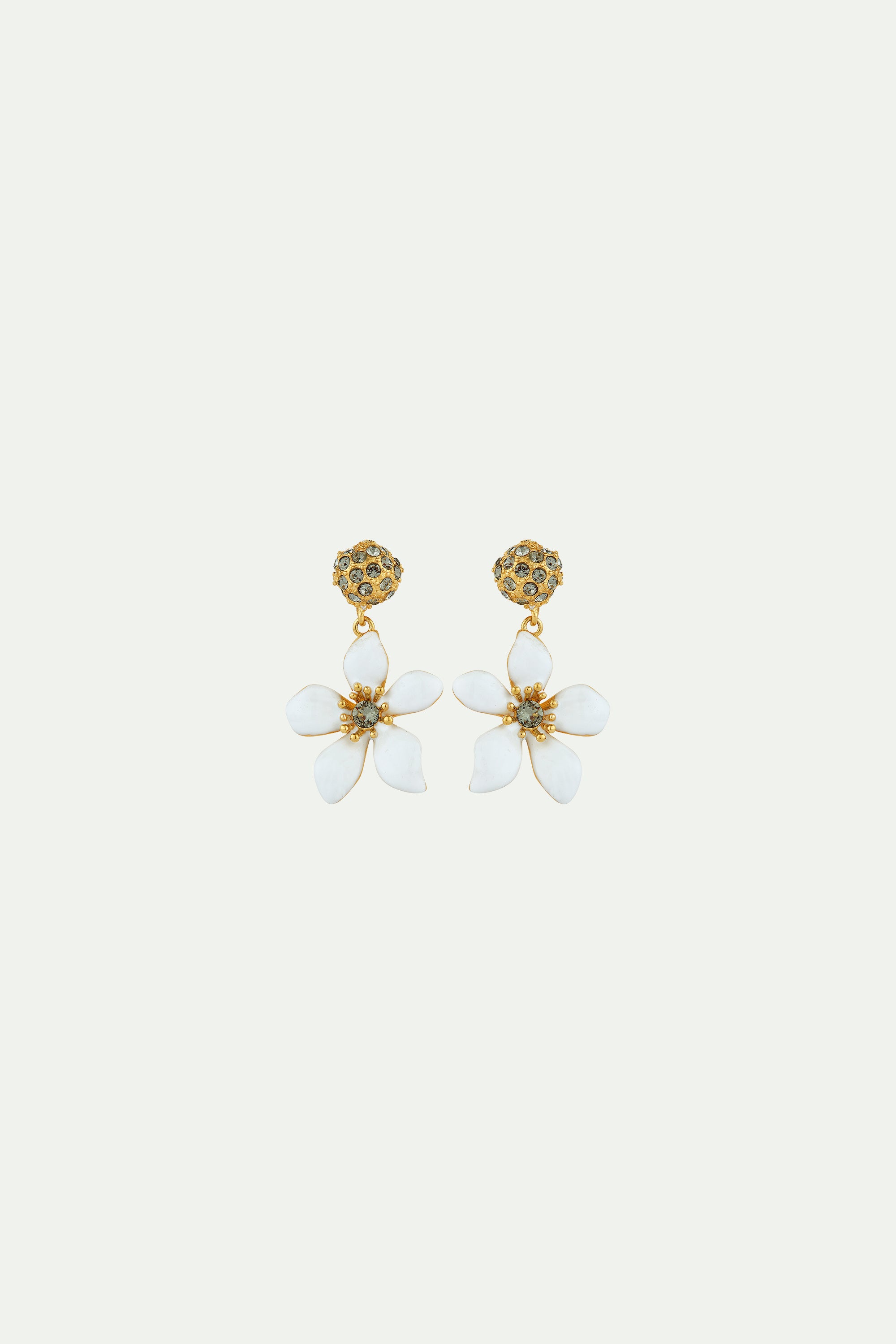 White ranunculus post earrings