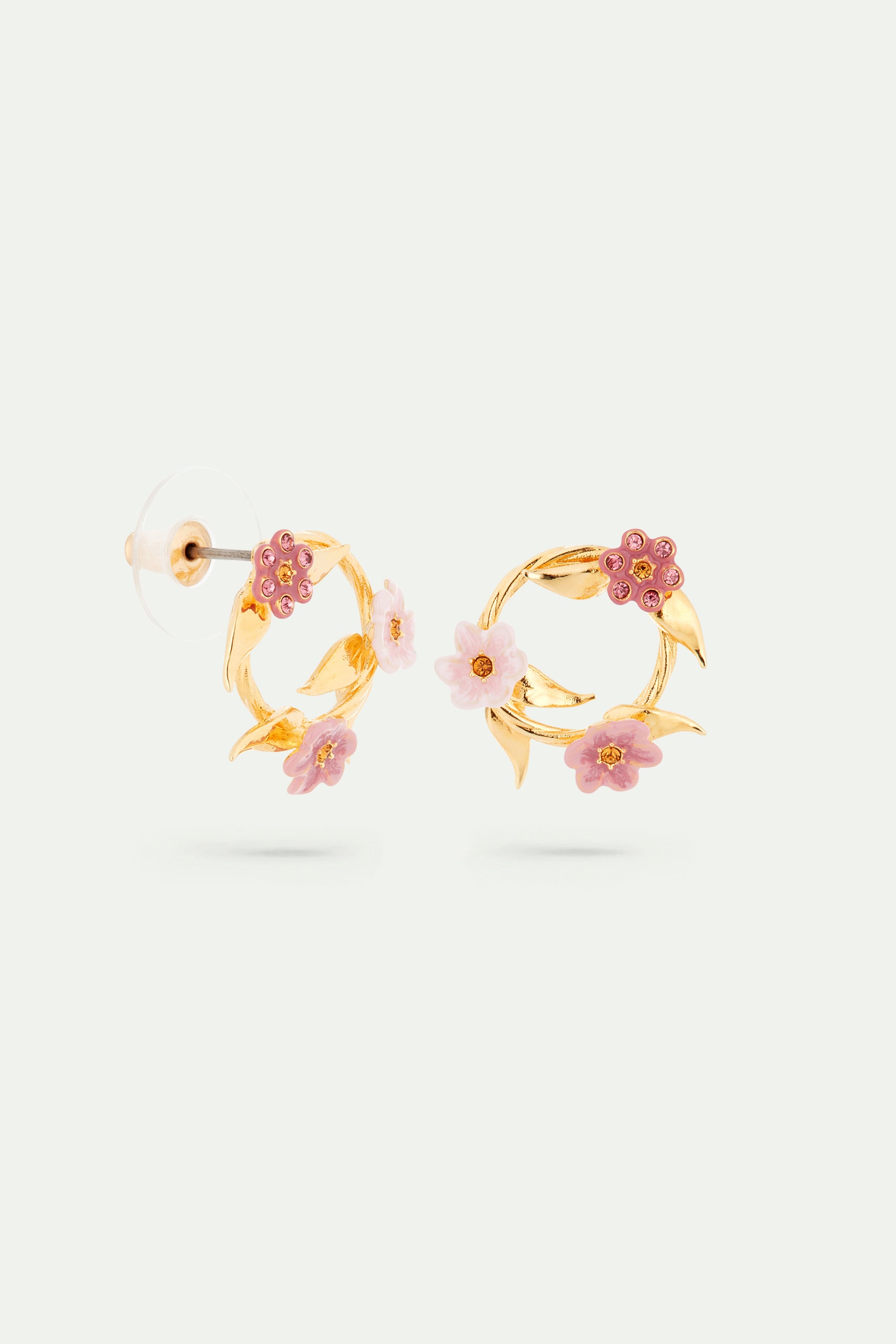 Pink Jasmine Flower Crown Post Earrings