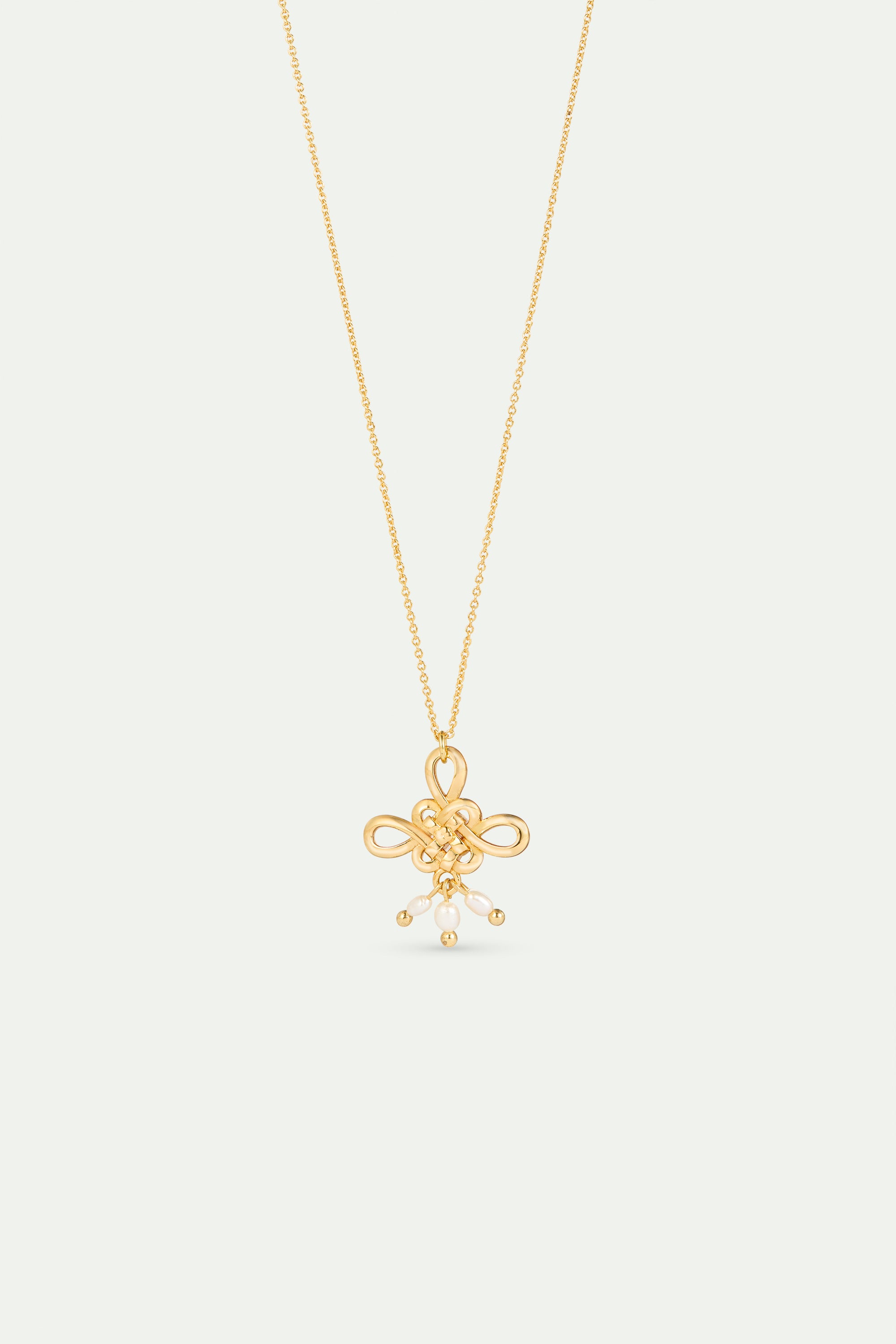 Collier pendentif nud doré et perle de culture