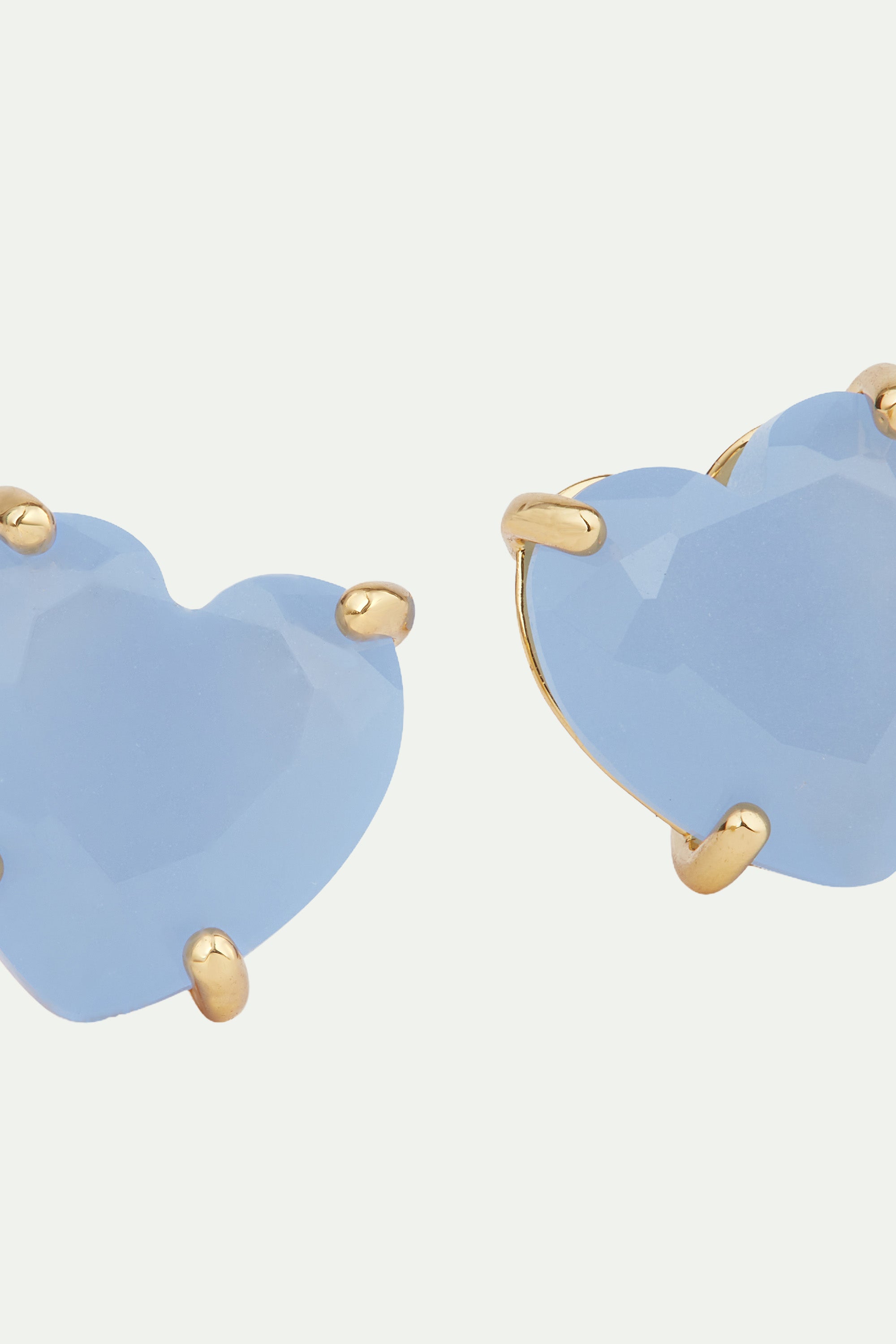Sky blue Diamantine heart stone sleeper earrings